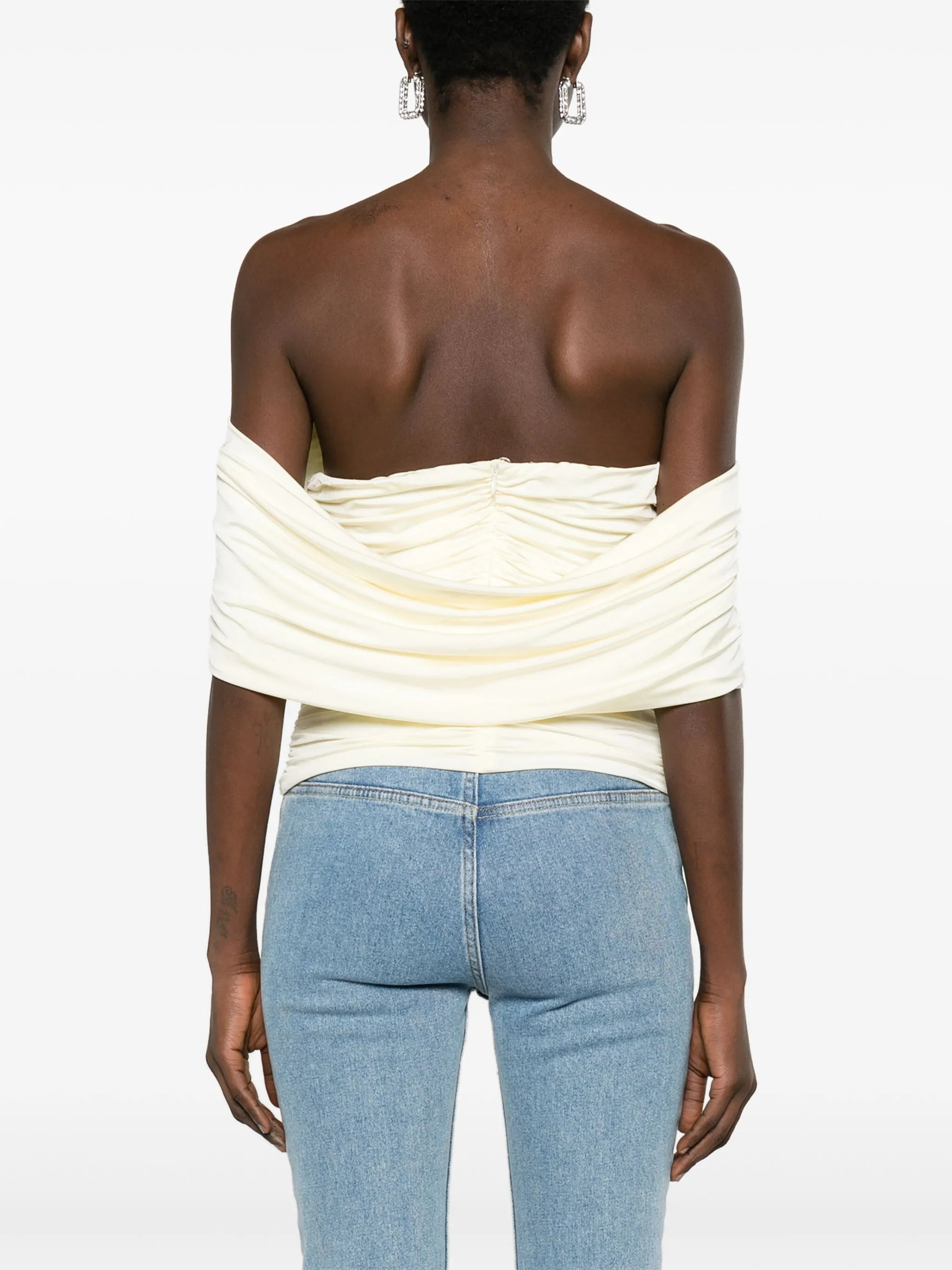 off-shoulder ruched top