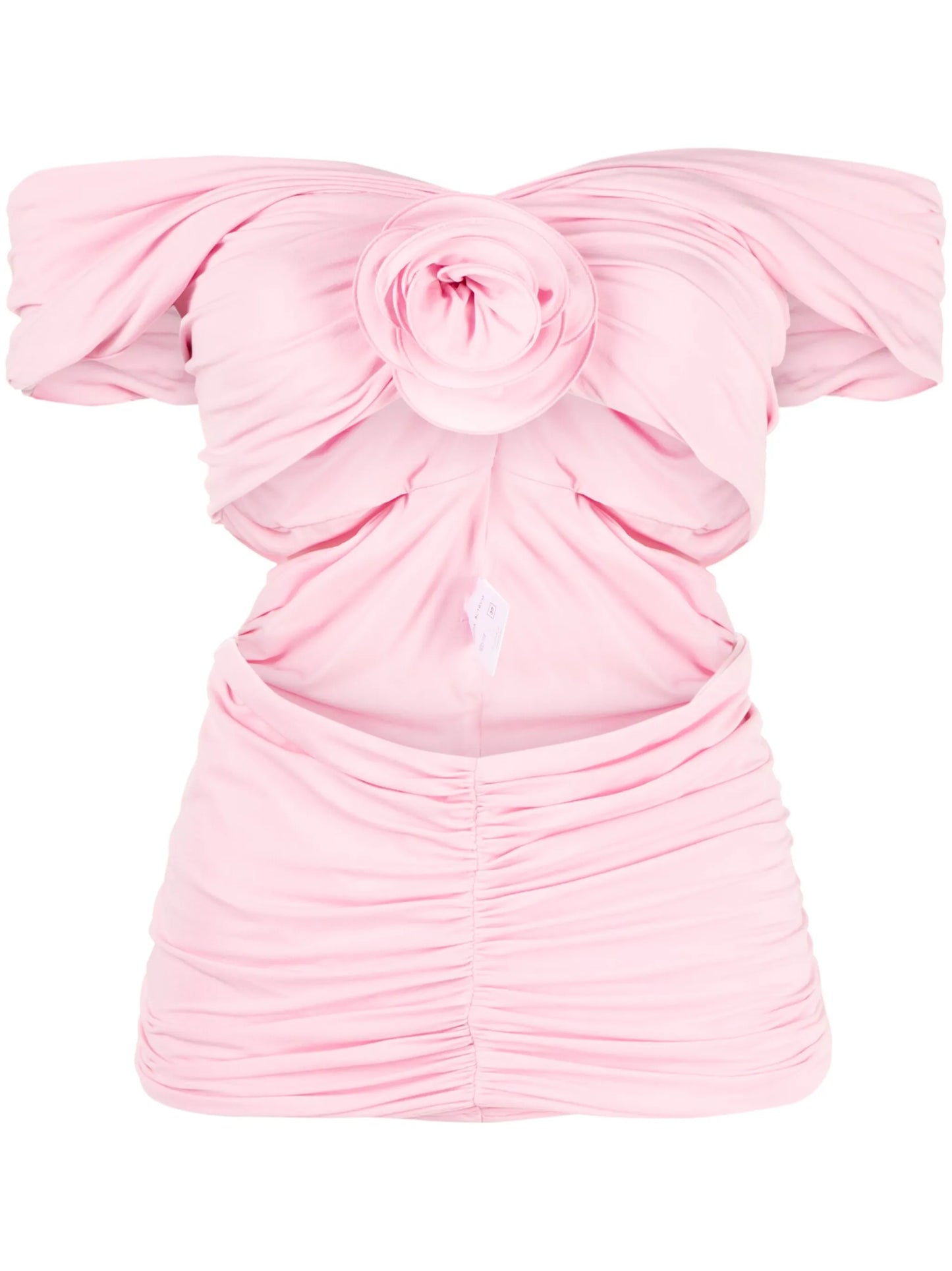 rose-appliqué ruched top
