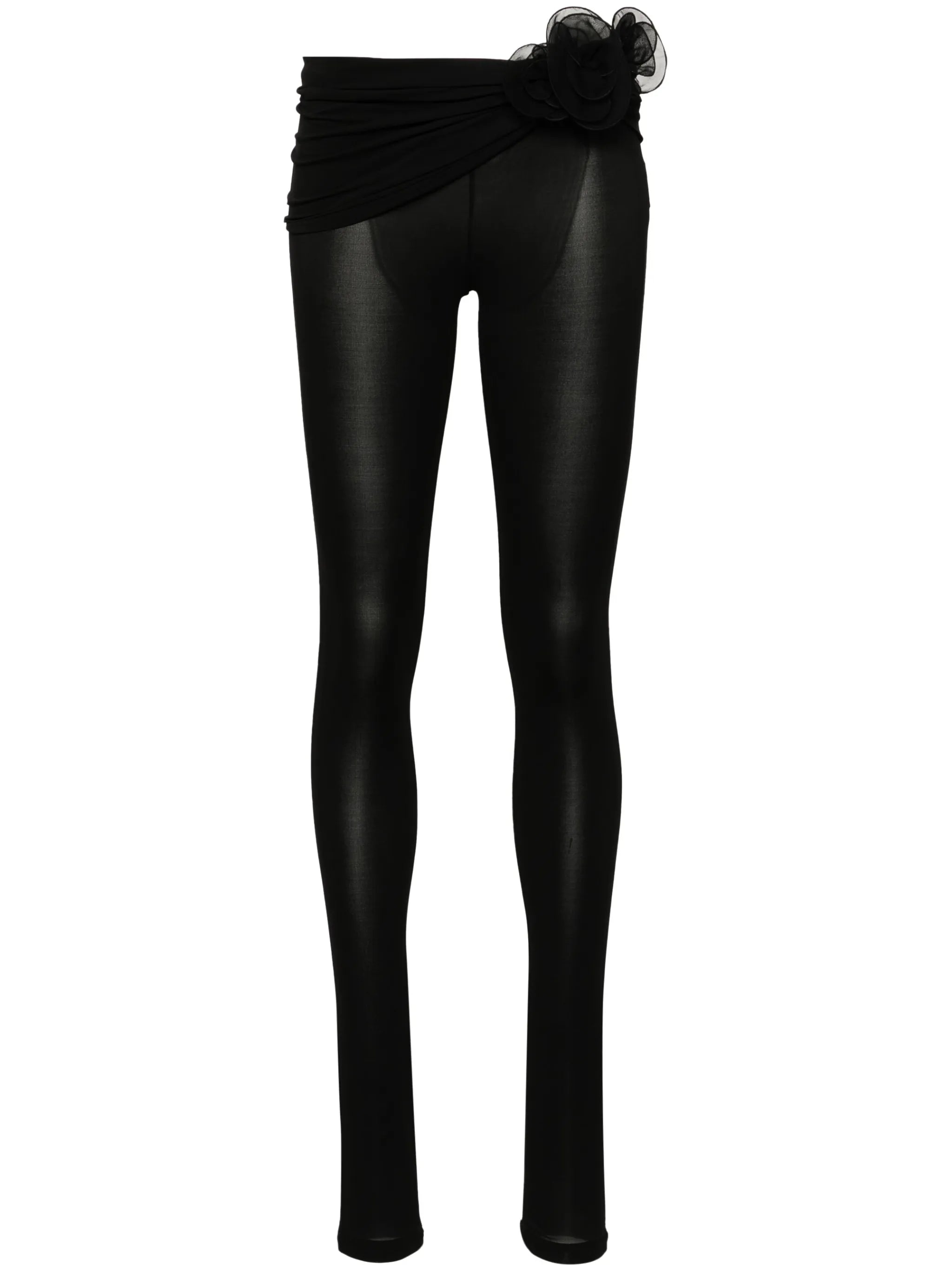 floral-appliqué sash leggings