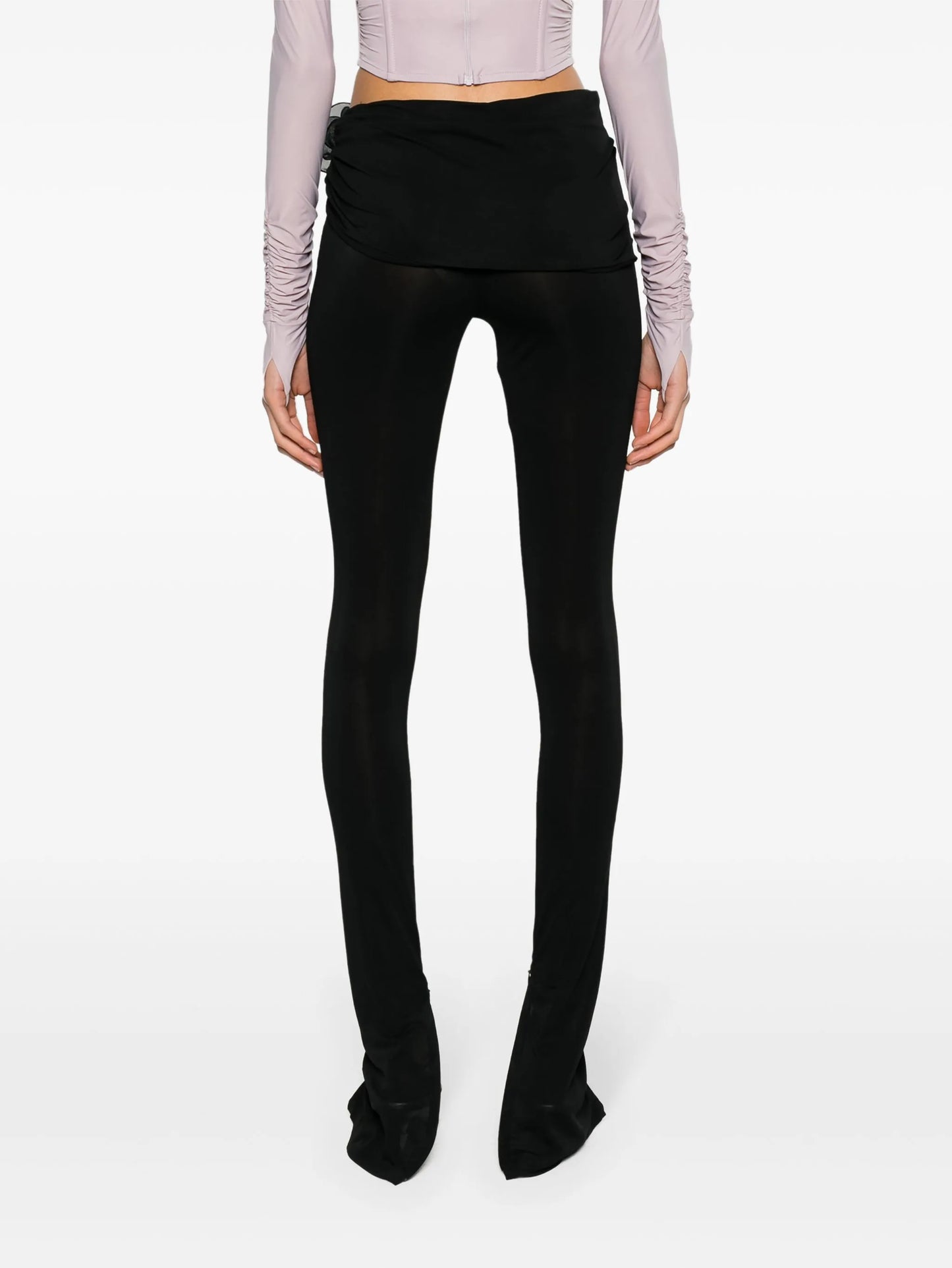 floral-appliqué sash leggings