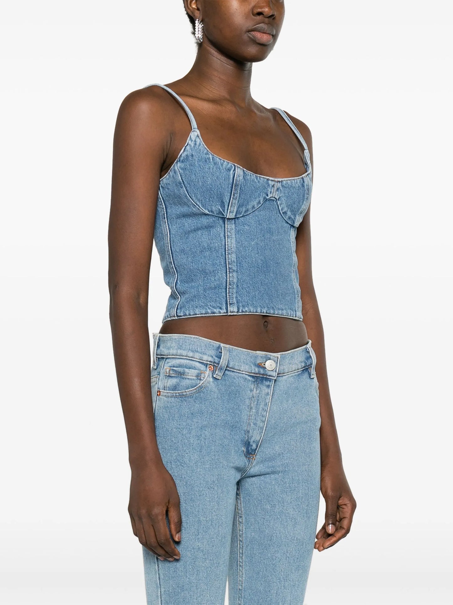 corset denim tank top