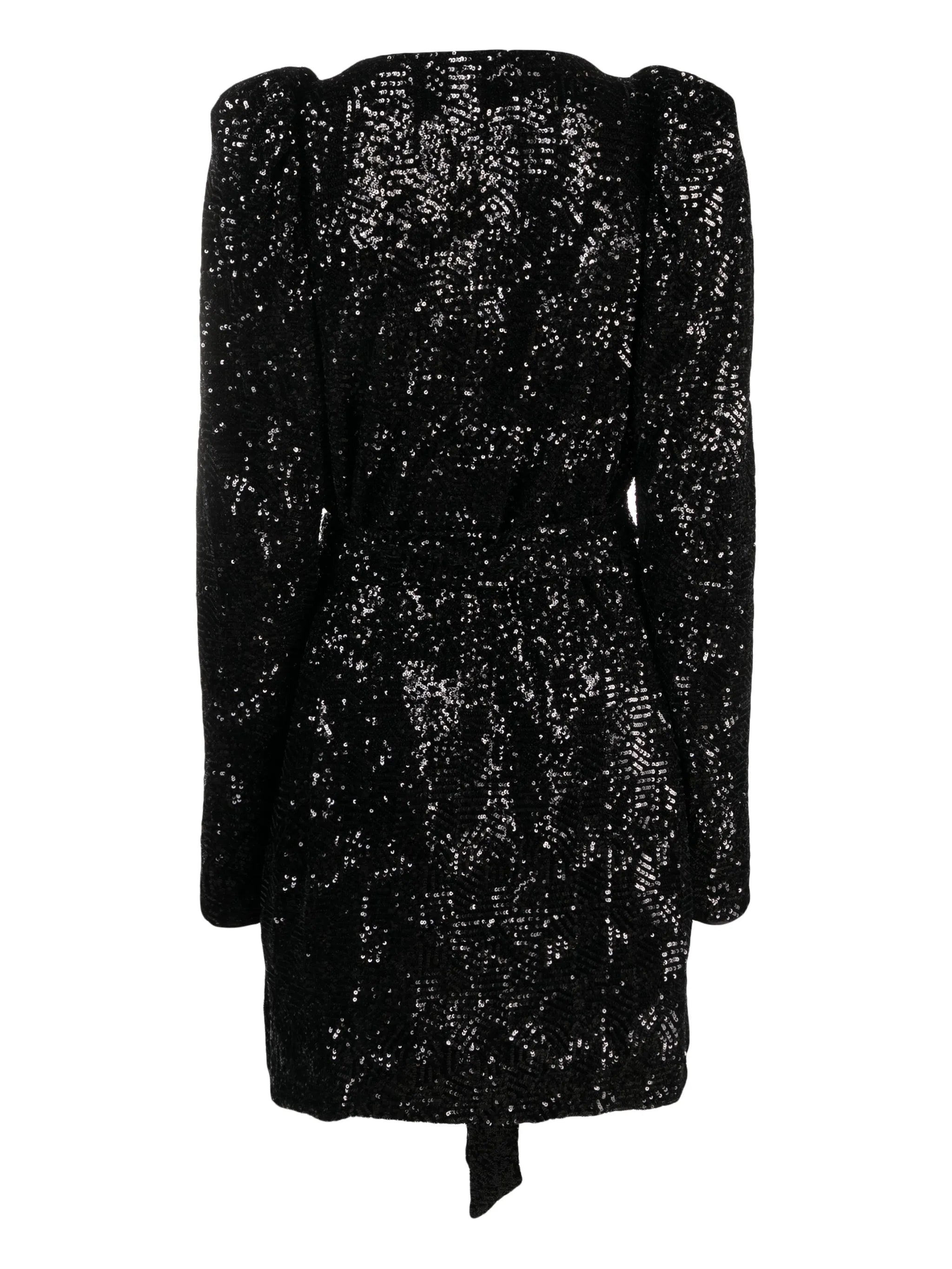 sequinned-tulle wrap minidress