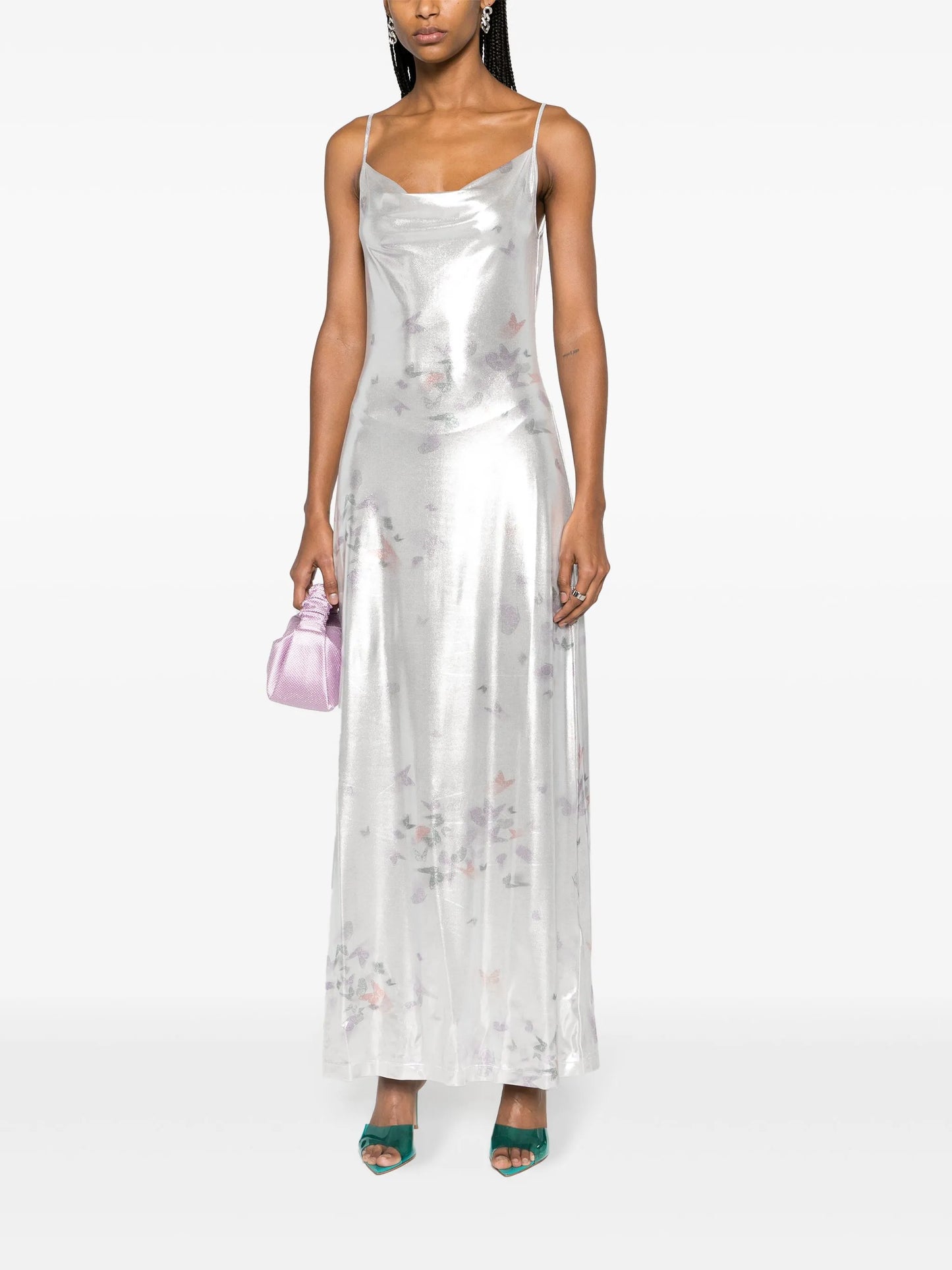 Ita laminated maxi dress