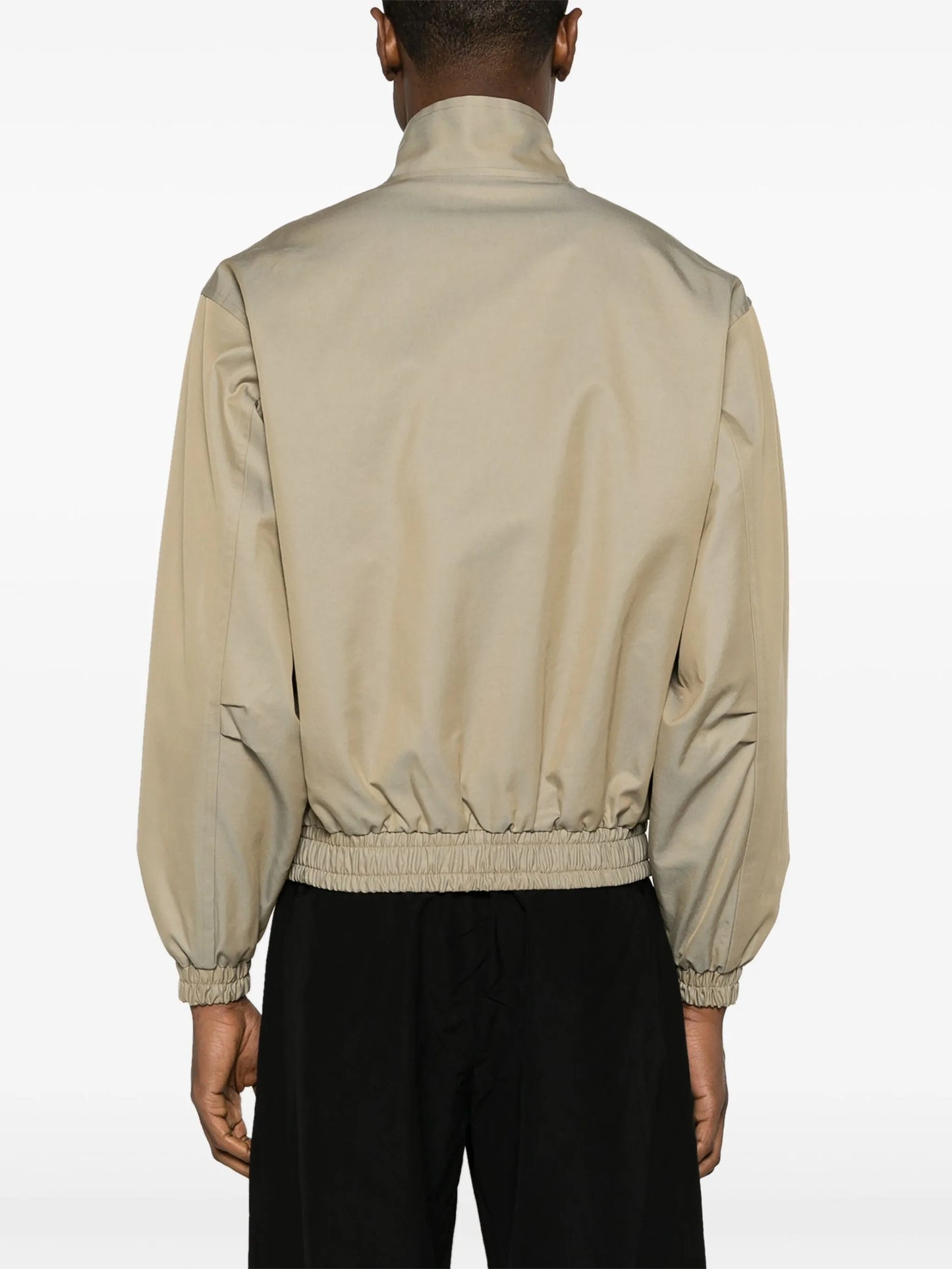 mock-neck zip-up bomber jacket