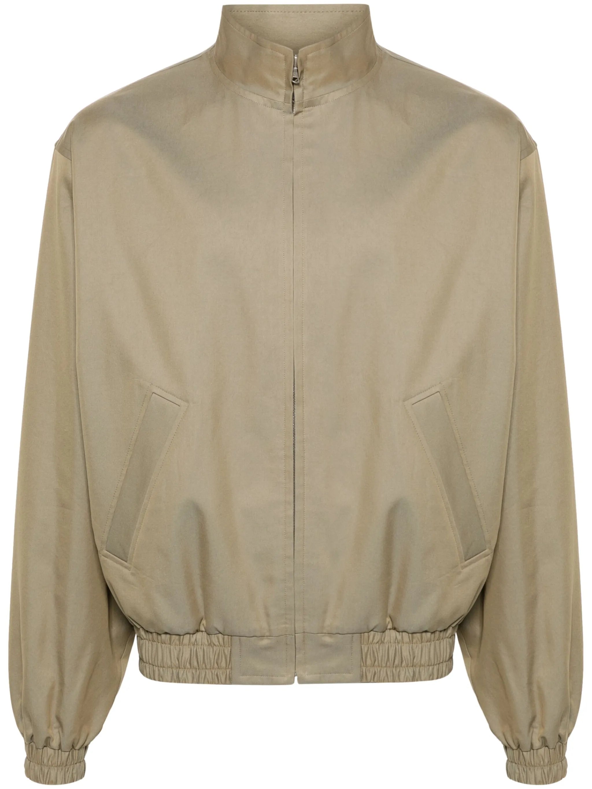mock-neck zip-up bomber jacket