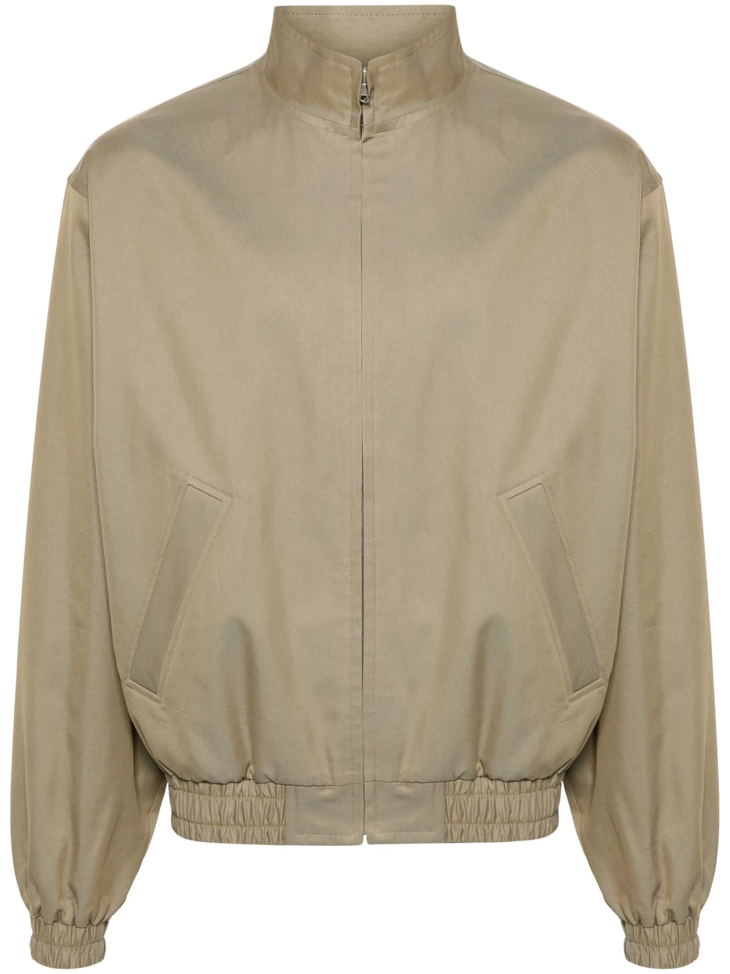 mock-neck zip-up bomber jacket