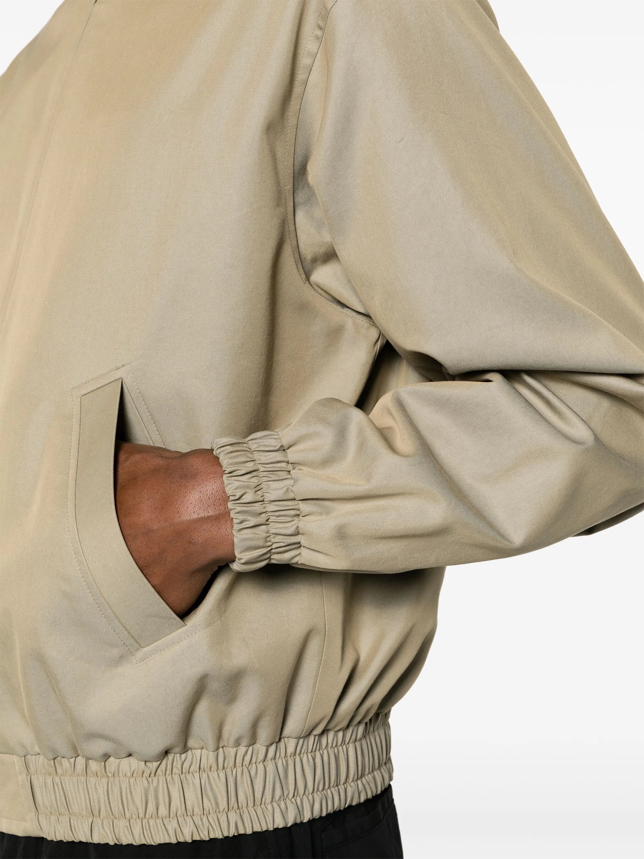 mock-neck zip-up bomber jacket