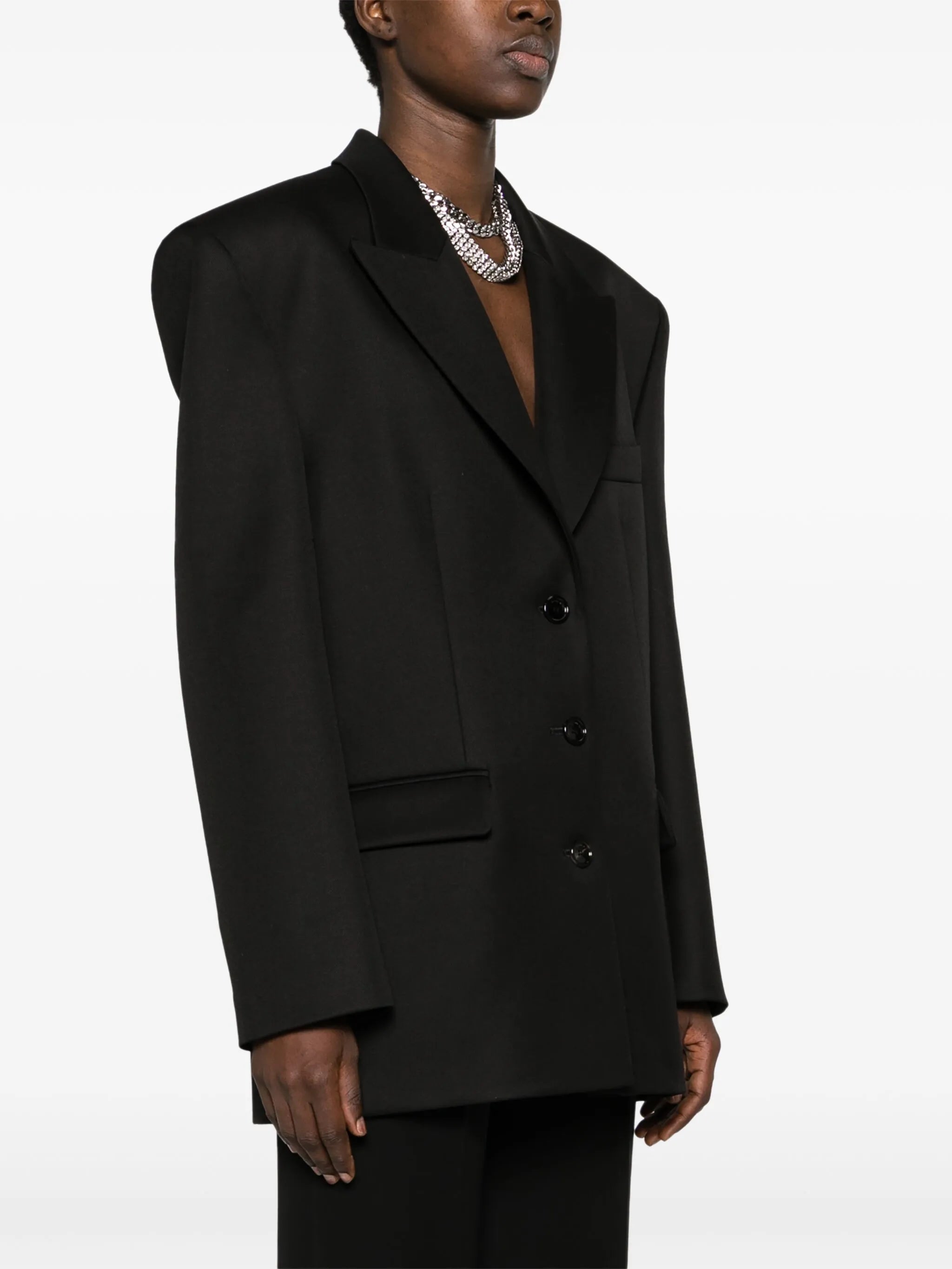 single-breasted wool blazer