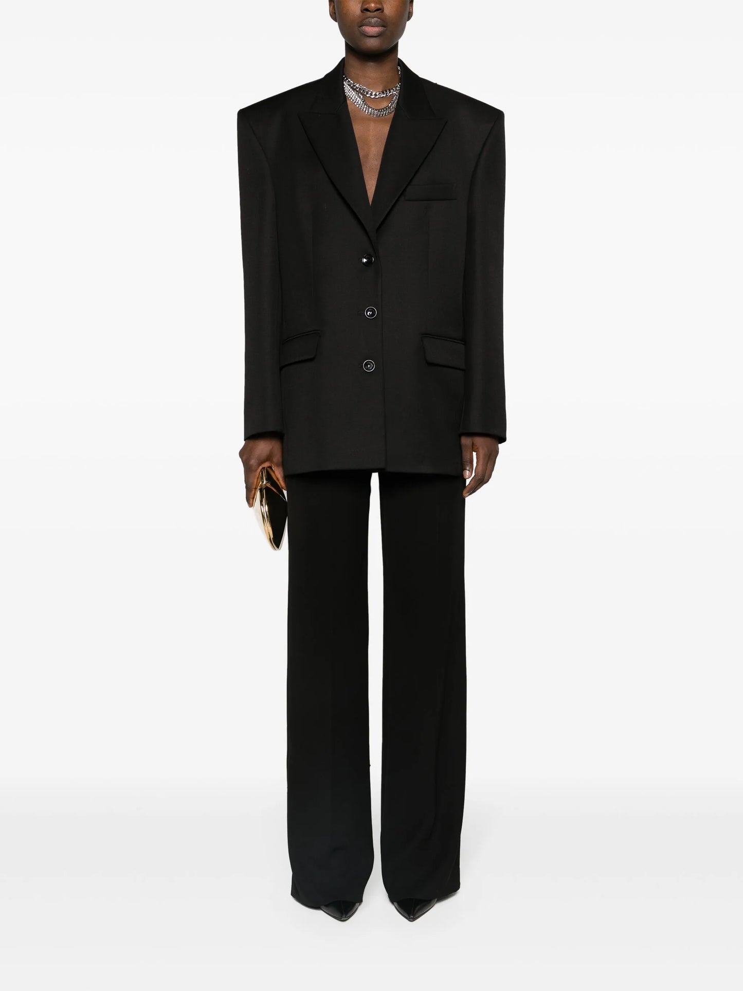 single-breasted wool blazer