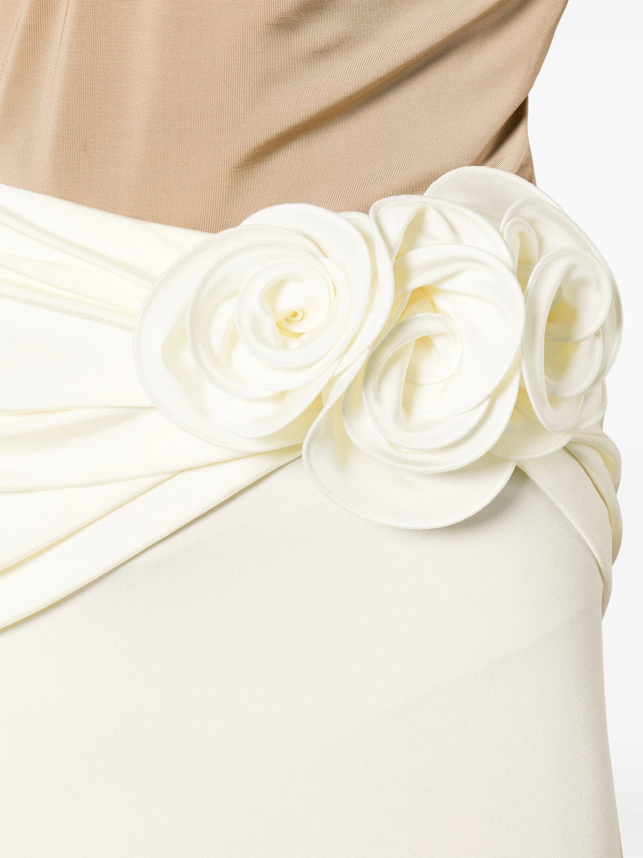 floral-appliqué pencil skirt