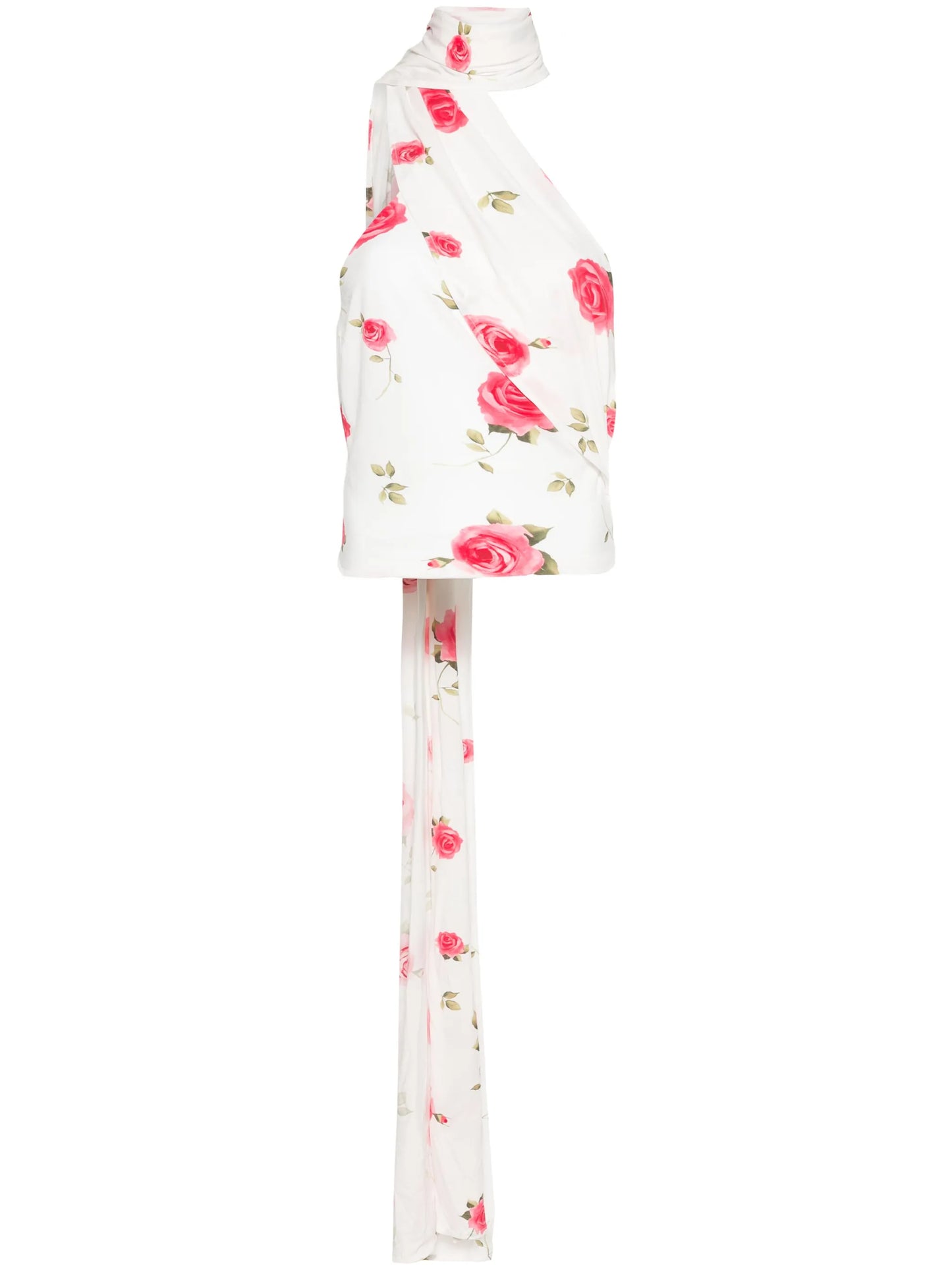 floral-print wrap-neck blouse