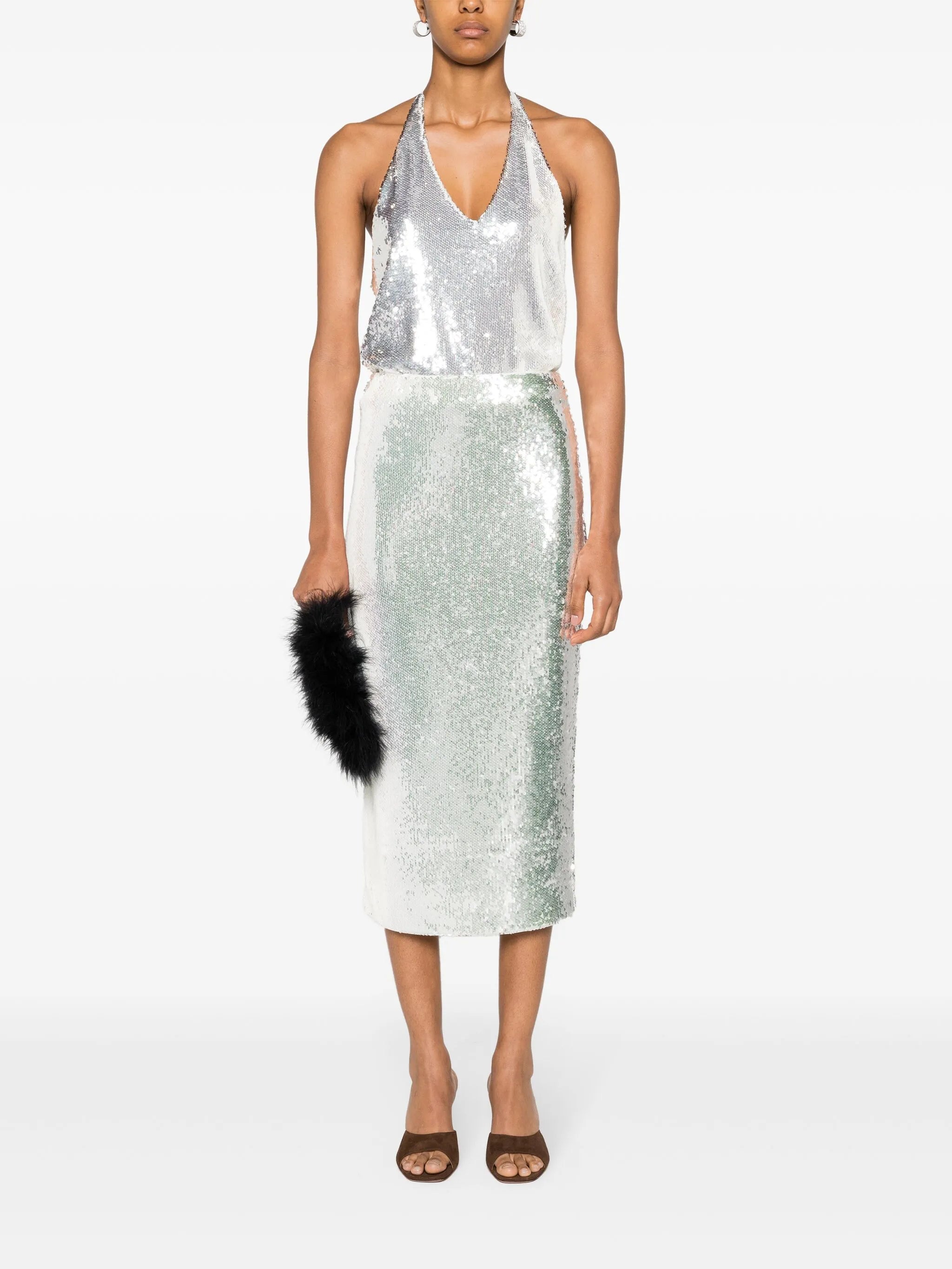 sequin-embellished pencil skirt