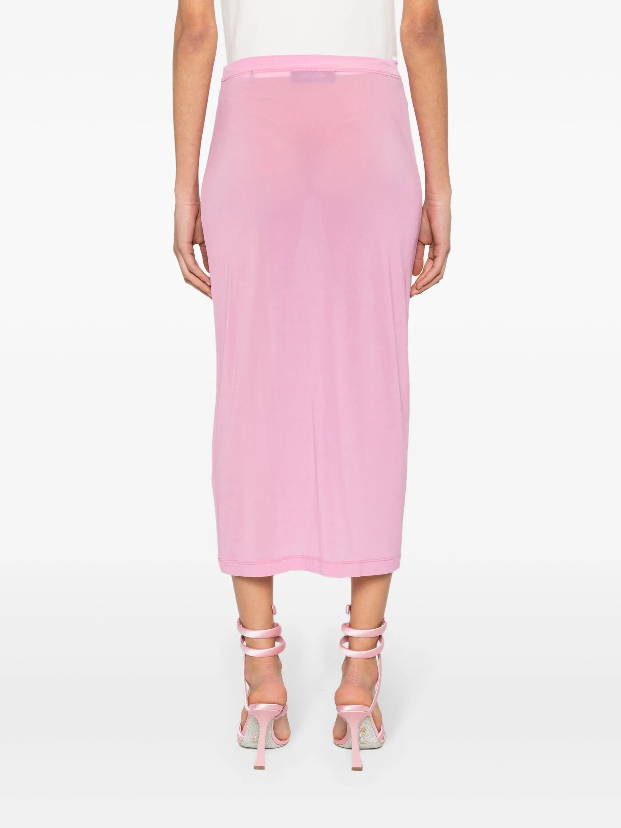 Over flower-charm midi skirt