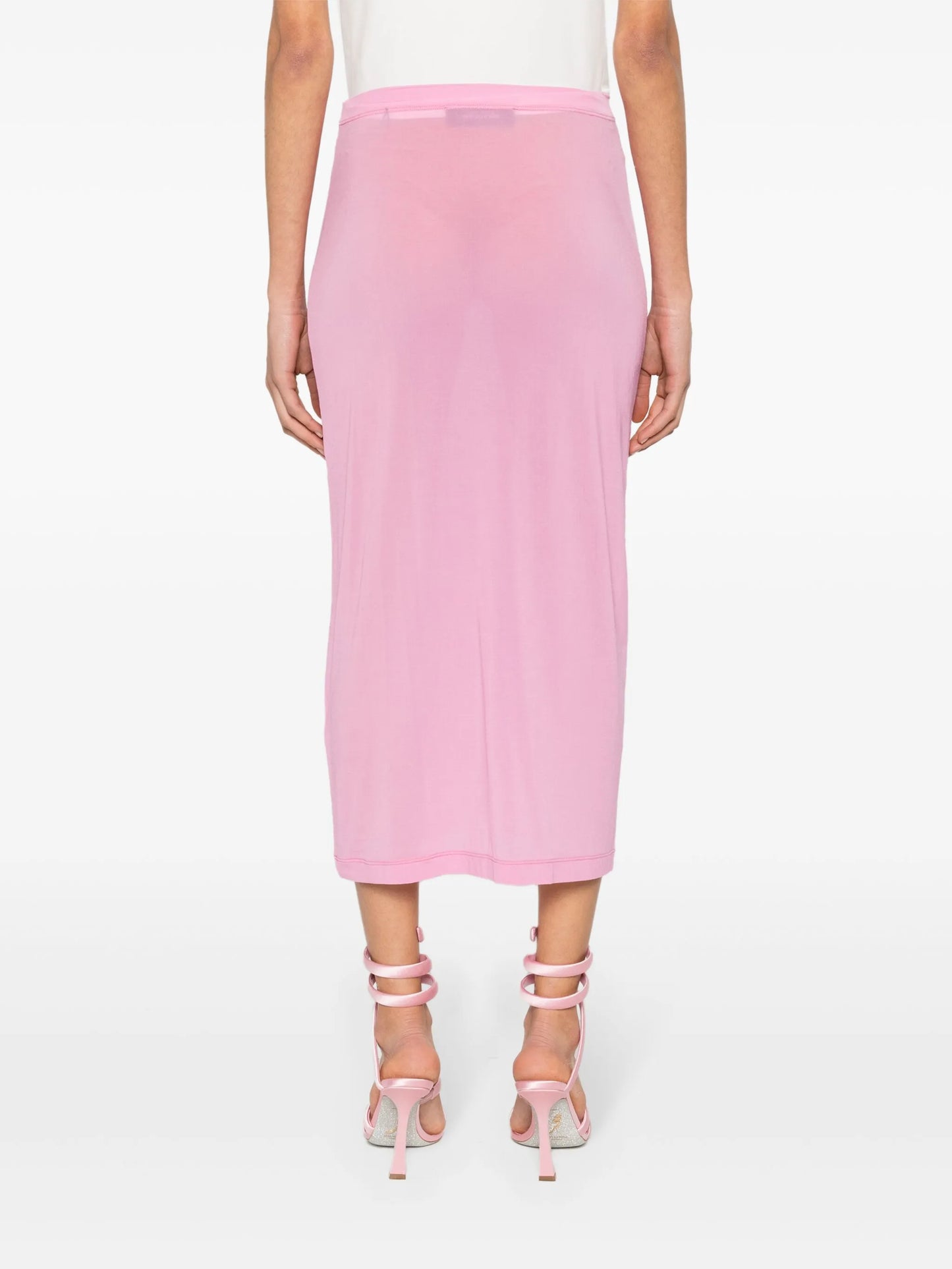 Over flower-charm midi skirt