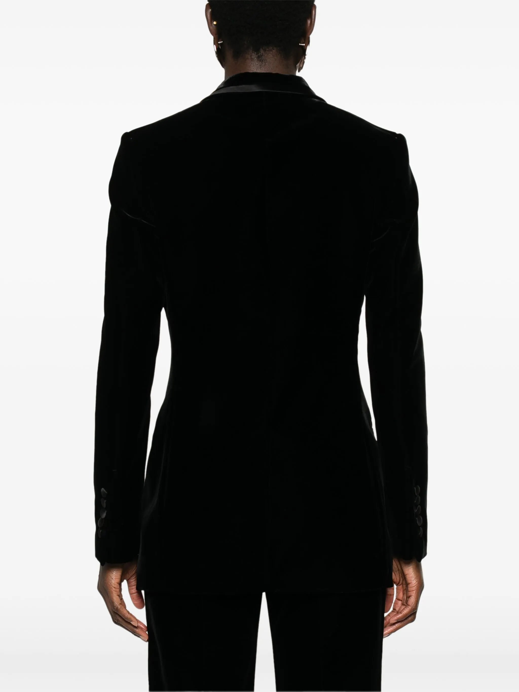 single-breasted velvet blazer