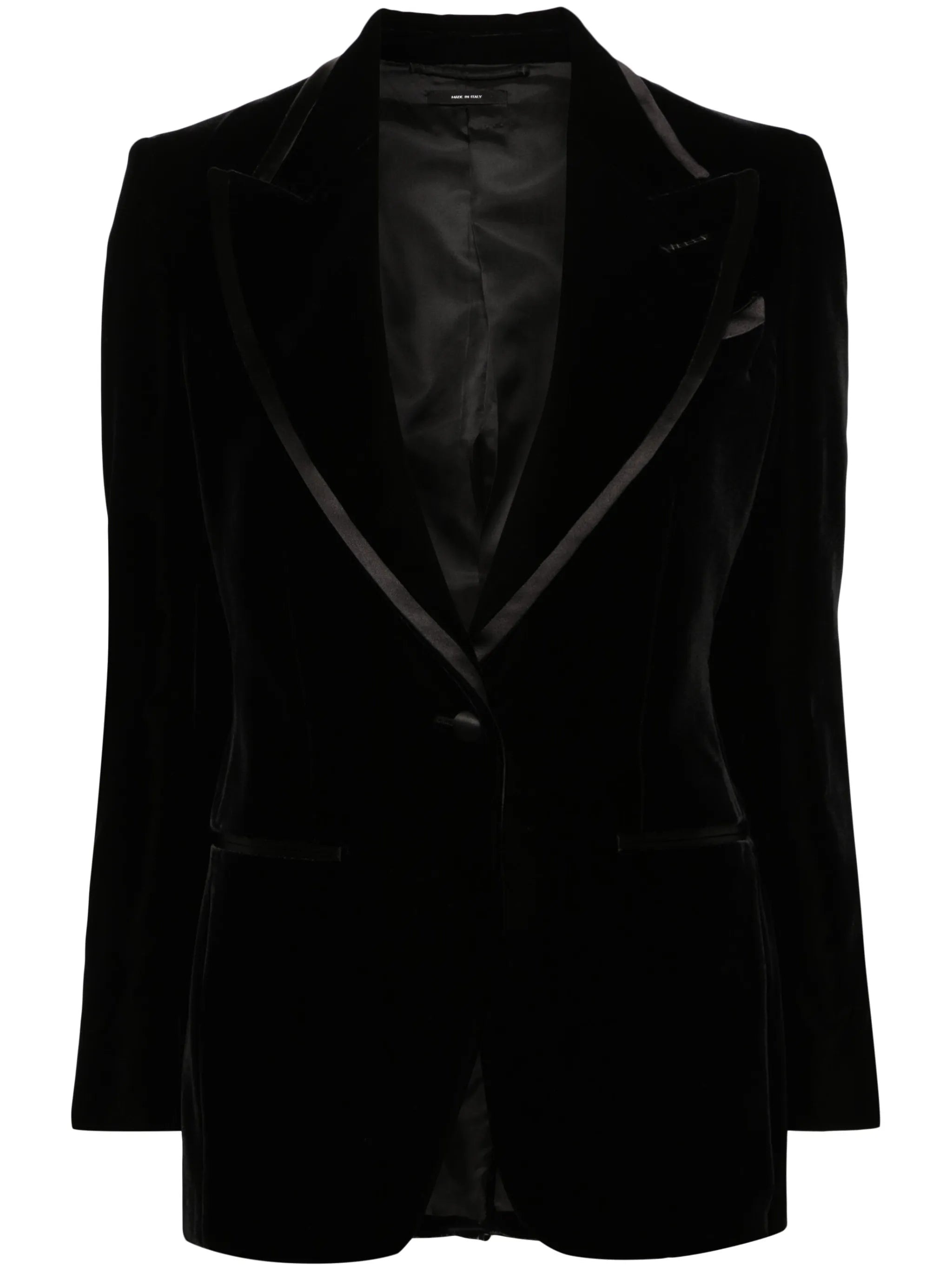 single-breasted velvet blazer
