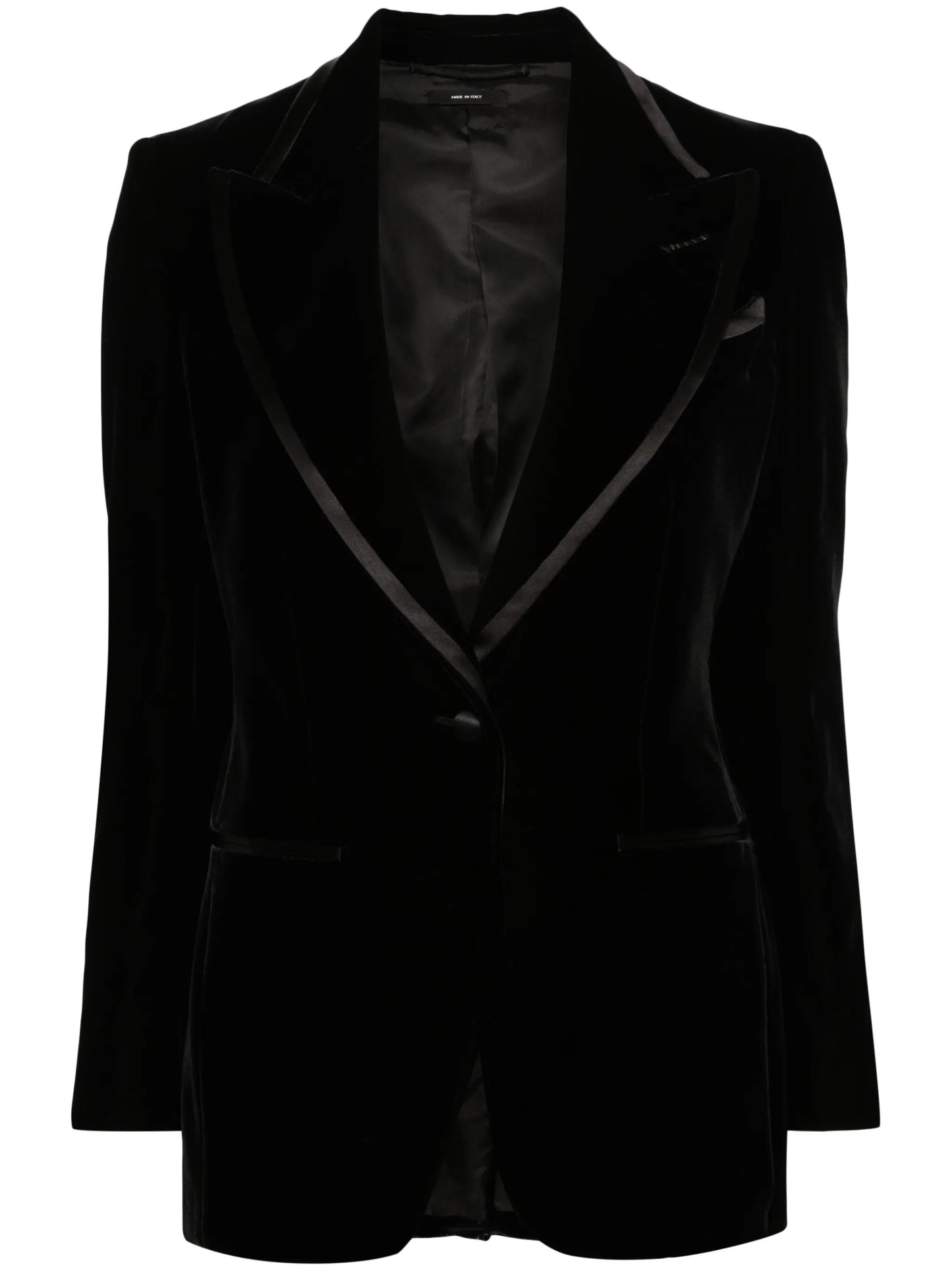 single-breasted velvet blazer