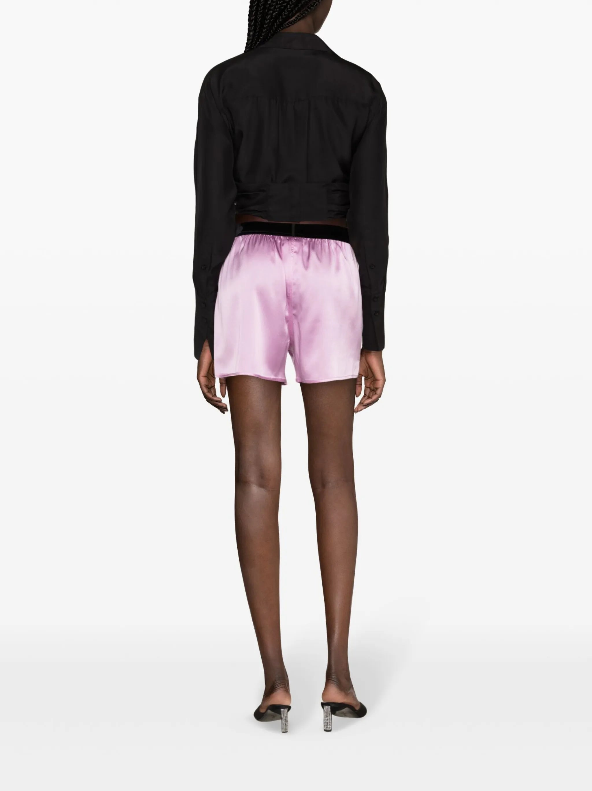 logo-waistband satin shorts