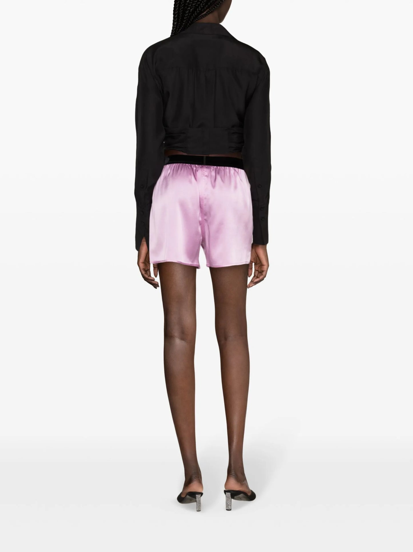logo-waistband satin shorts