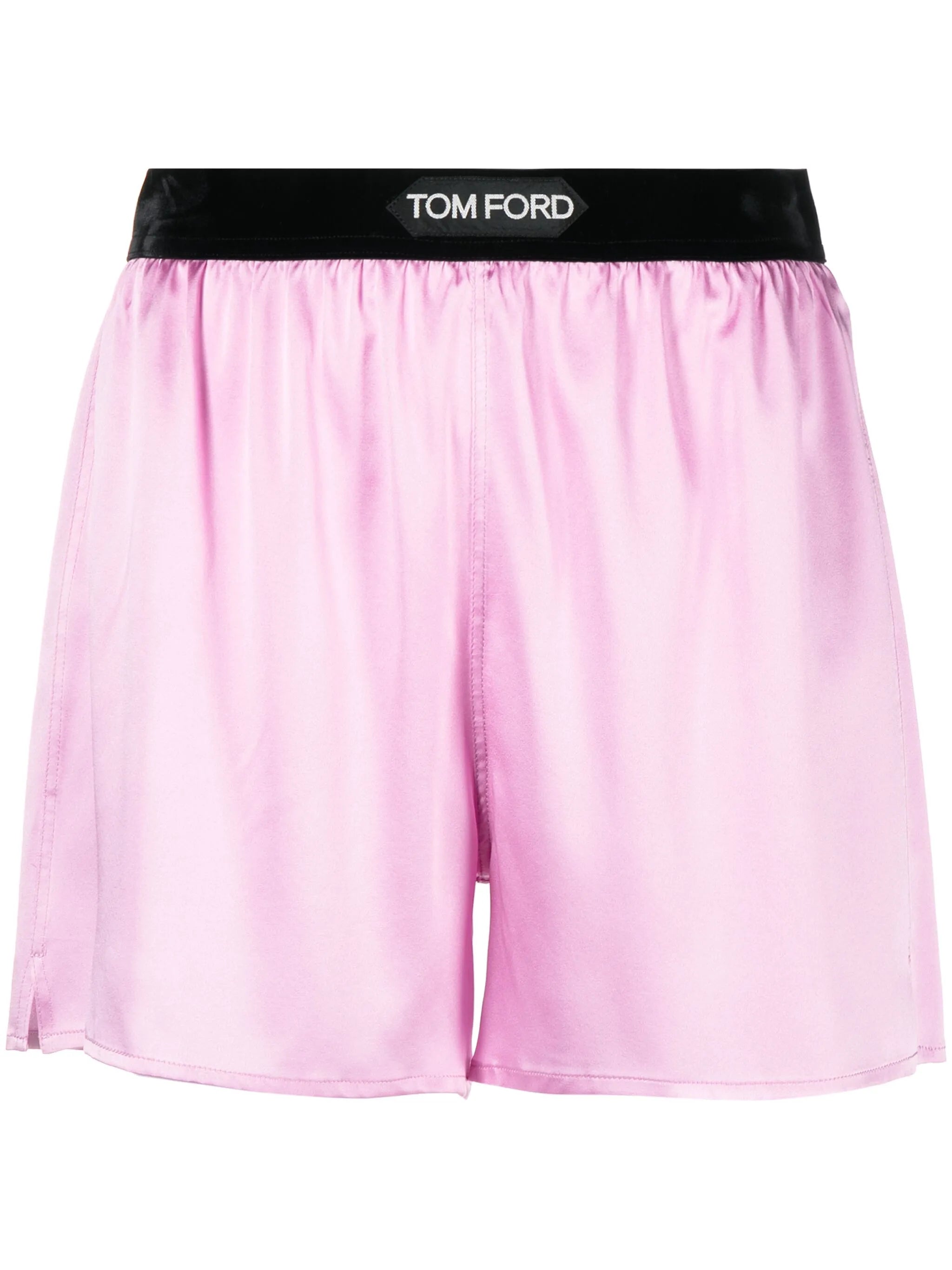 logo-waistband satin shorts