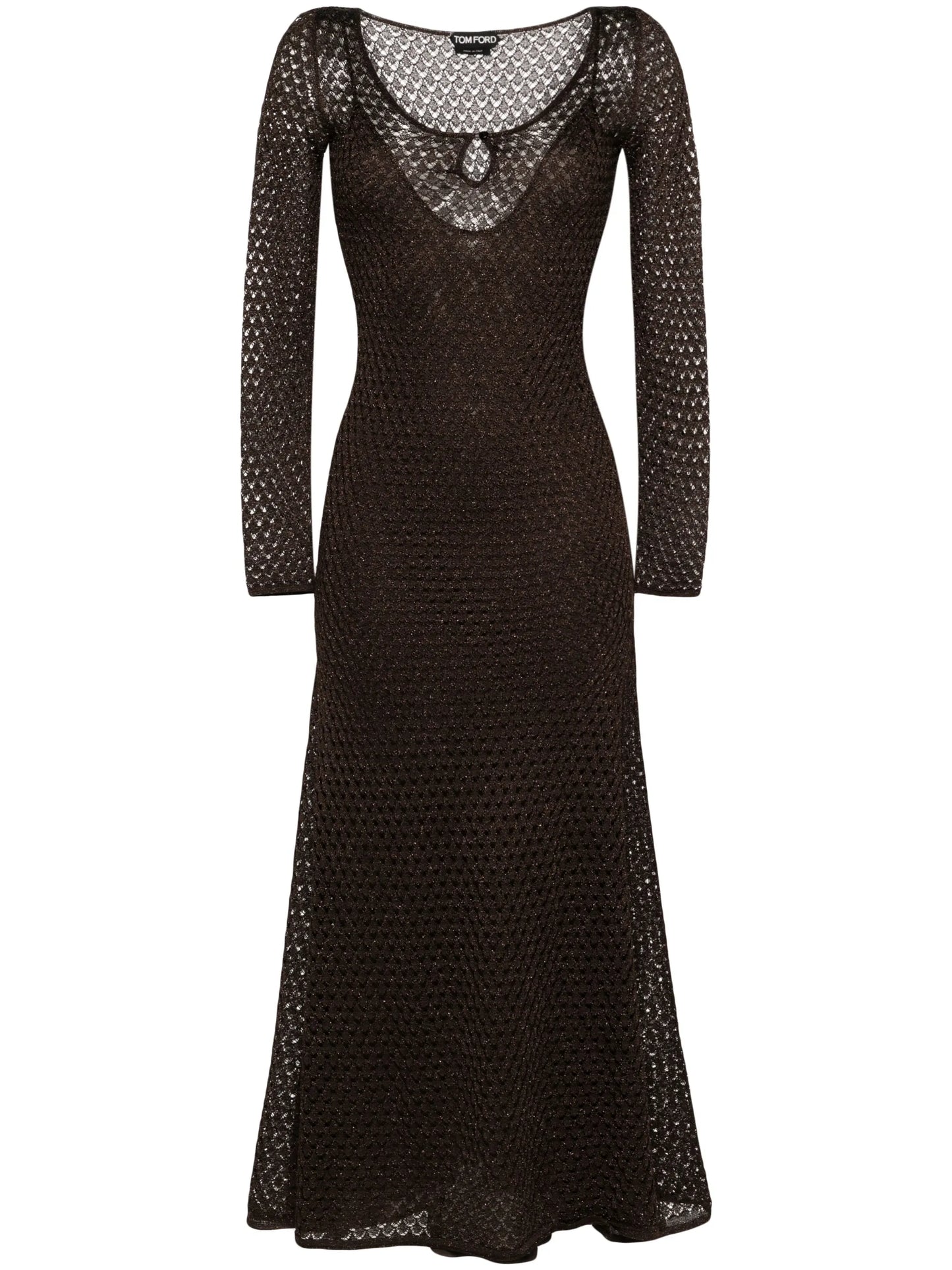 lurex-detailed knitted maxi dress