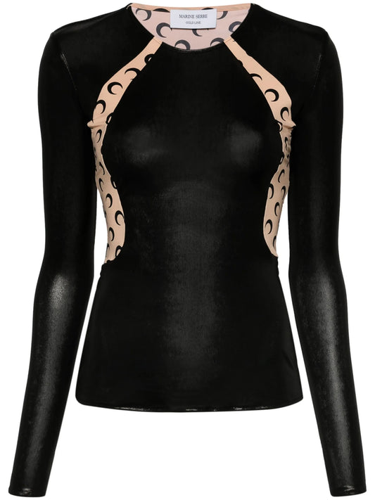 Crescent Moon-print draped top