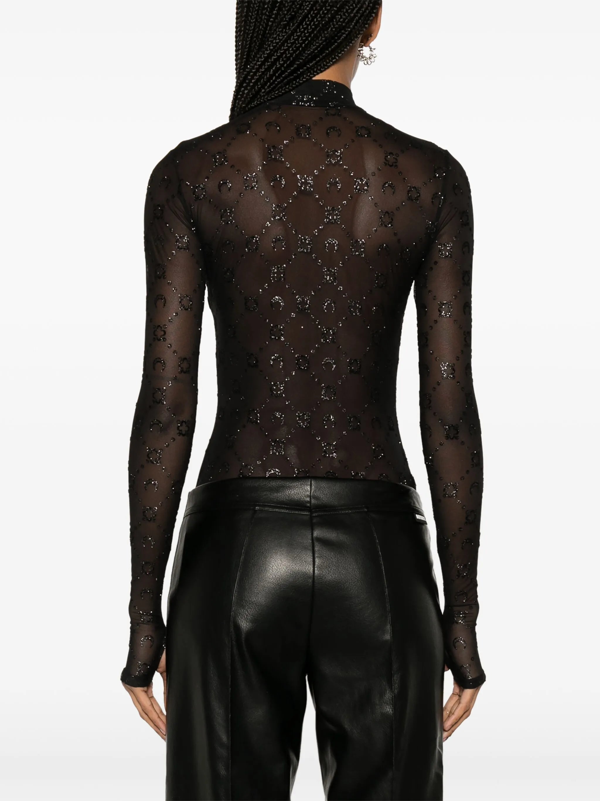 Regenerated flock-glitter blouse