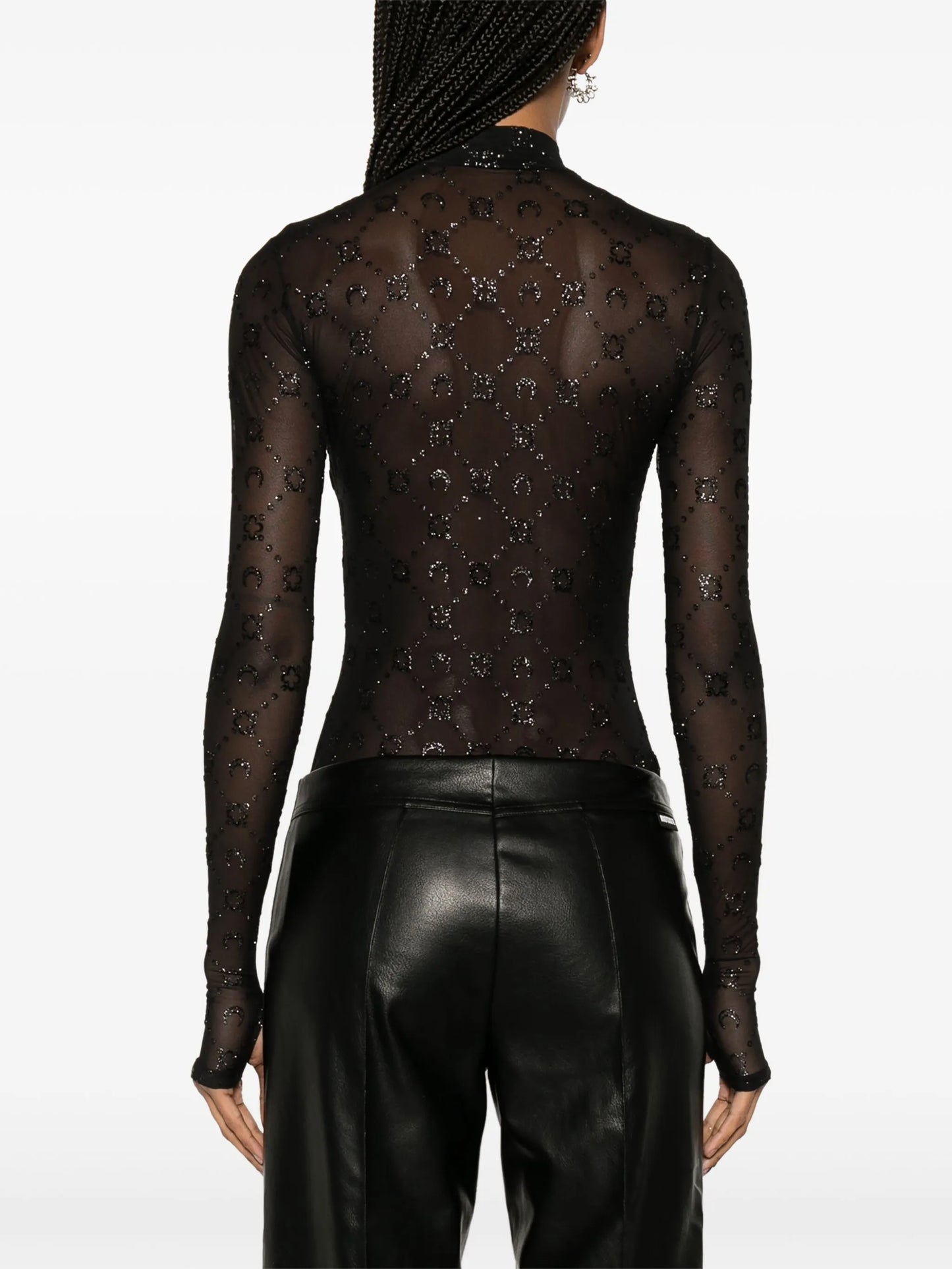 Regenerated flock-glitter blouse