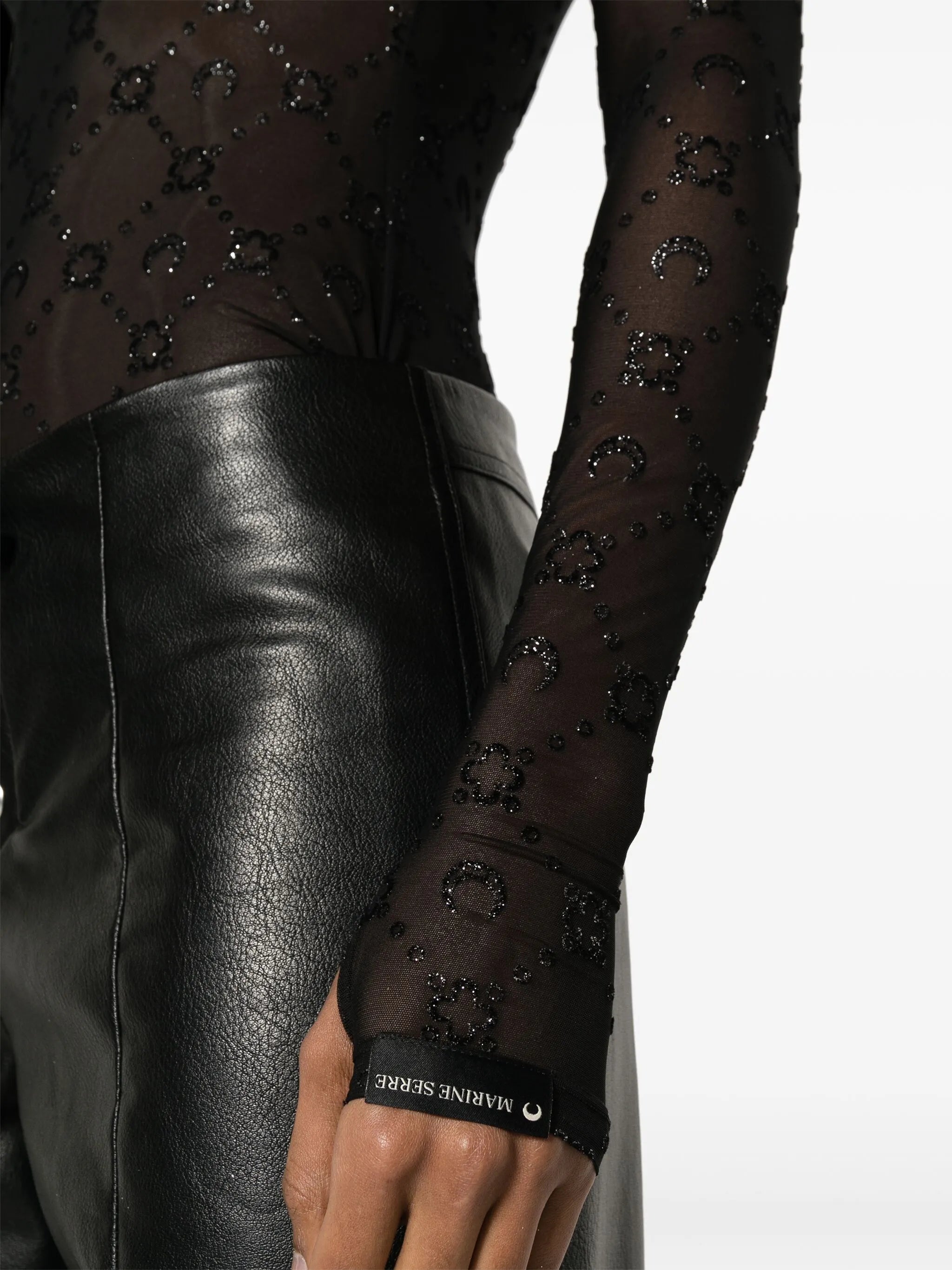 Regenerated flock-glitter blouse