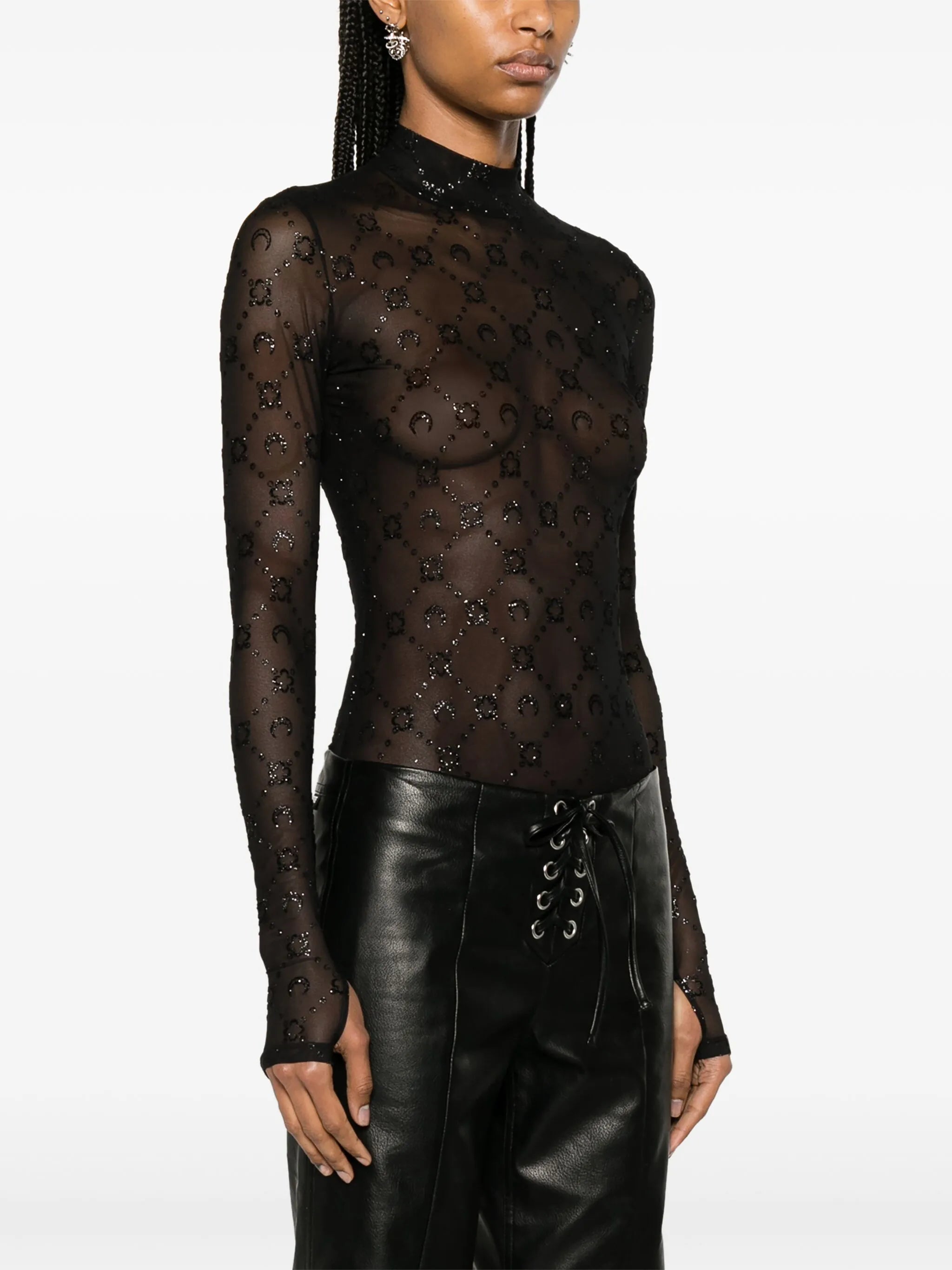 Regenerated flock-glitter blouse