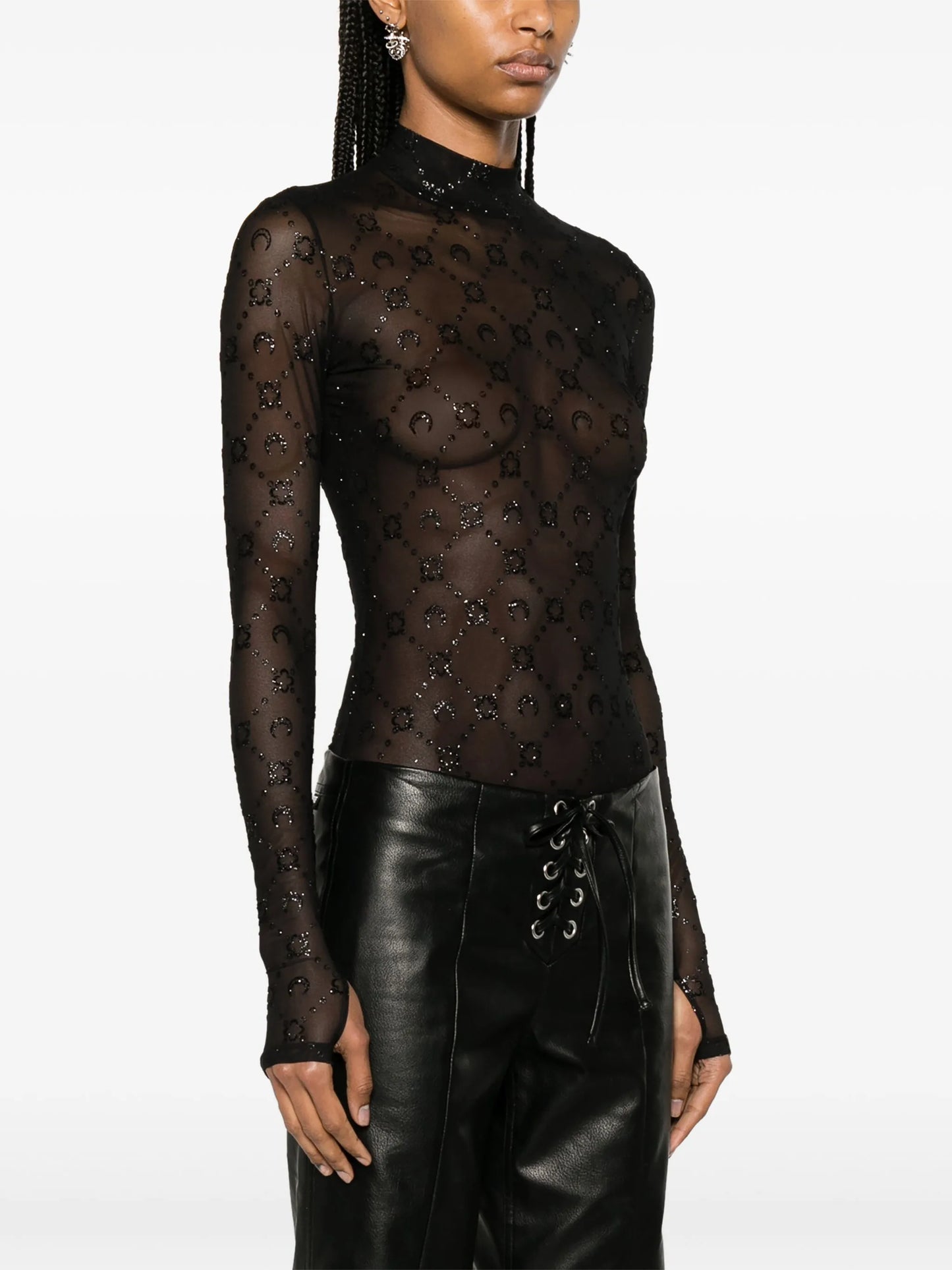 Regenerated flock-glitter blouse