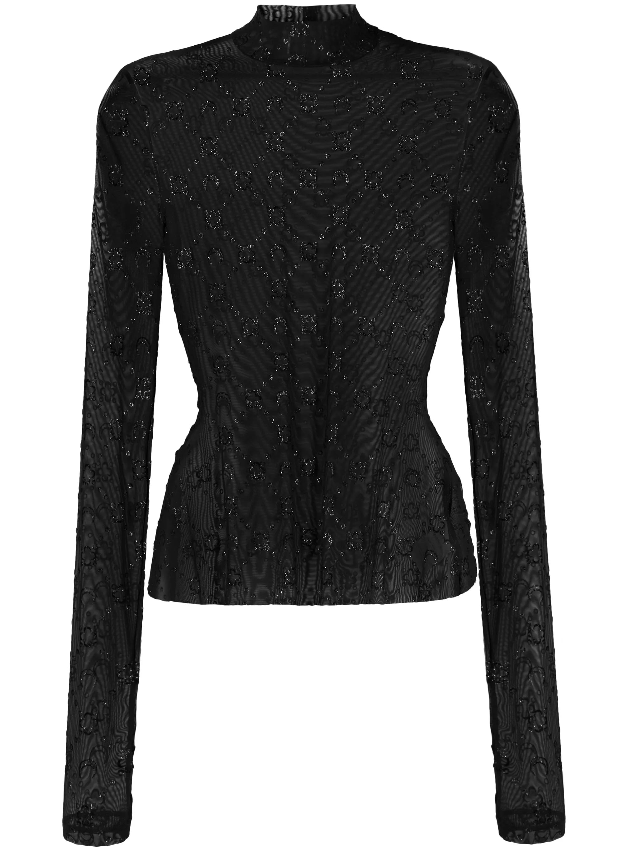 Regenerated flock-glitter blouse
