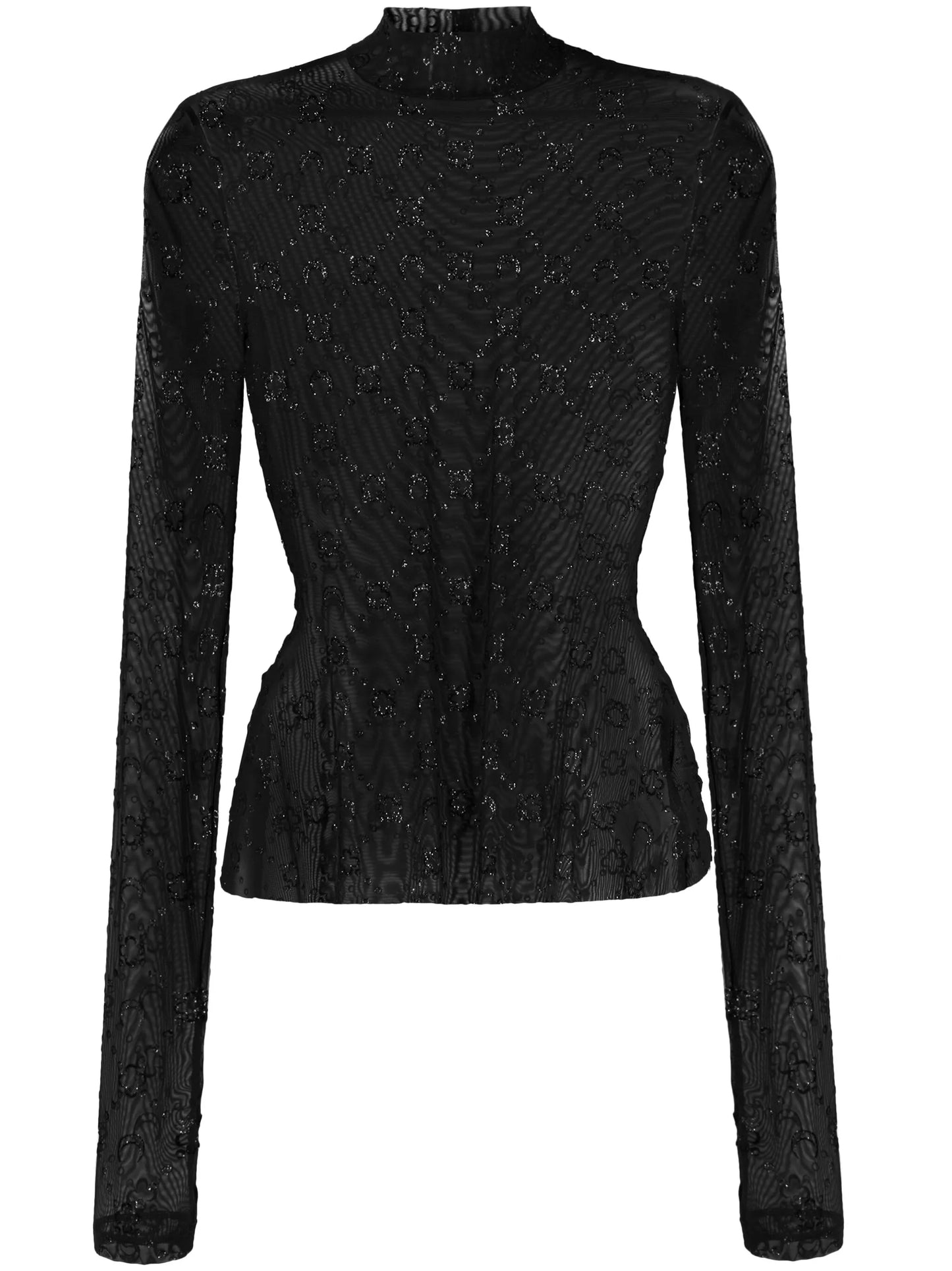 Regenerated flock-glitter blouse