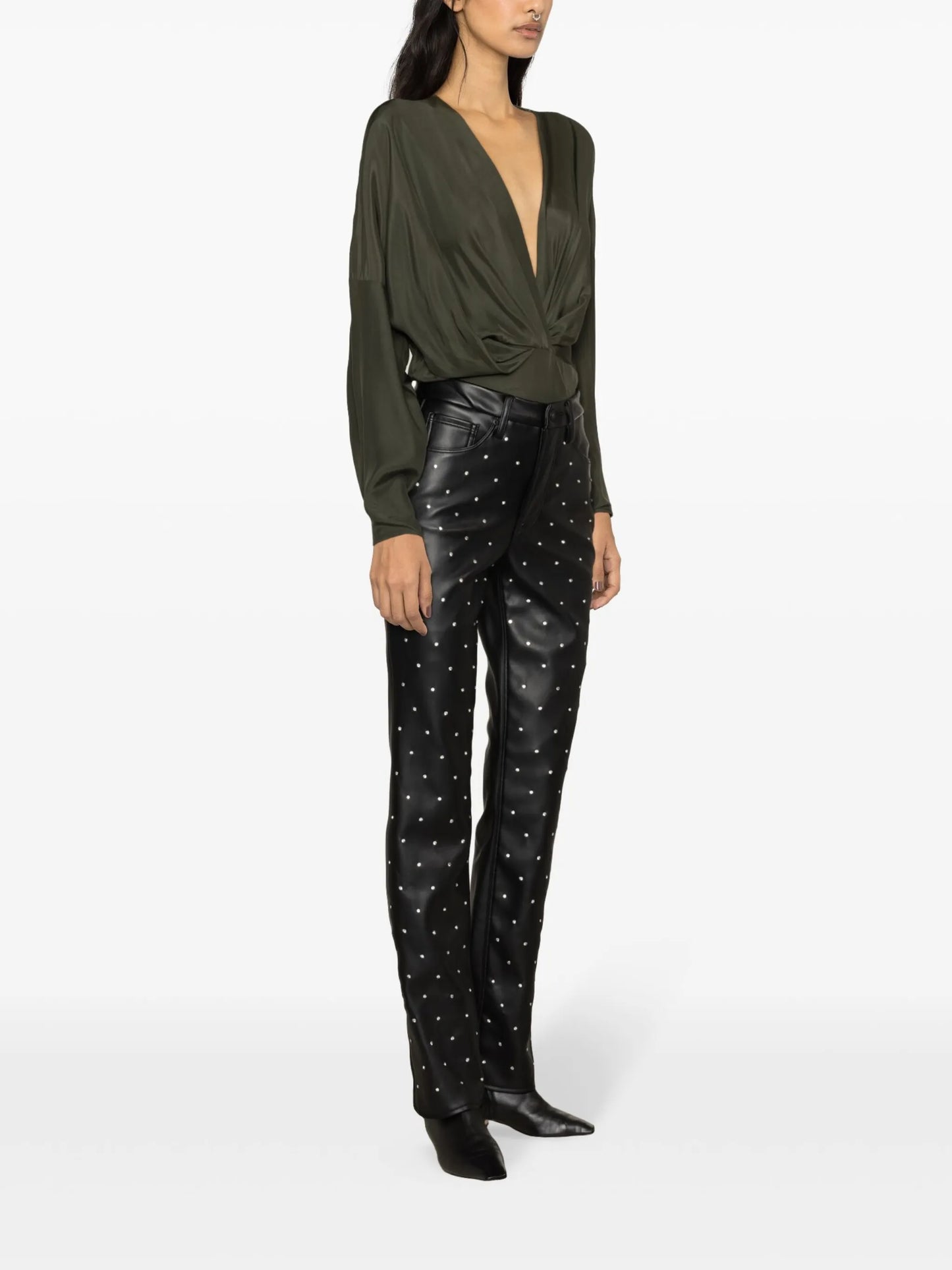Nabi drapped silk bodysuit