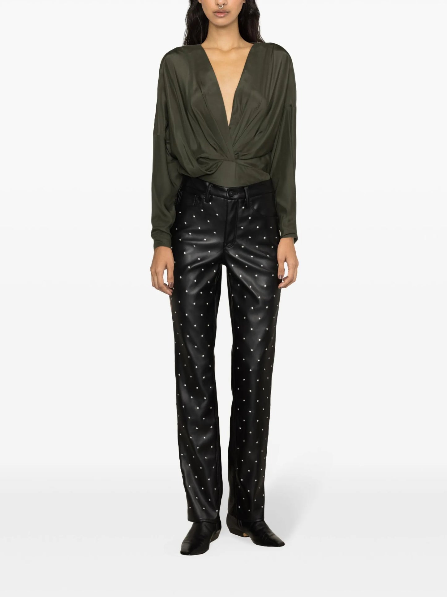 Nabi drapped silk bodysuit