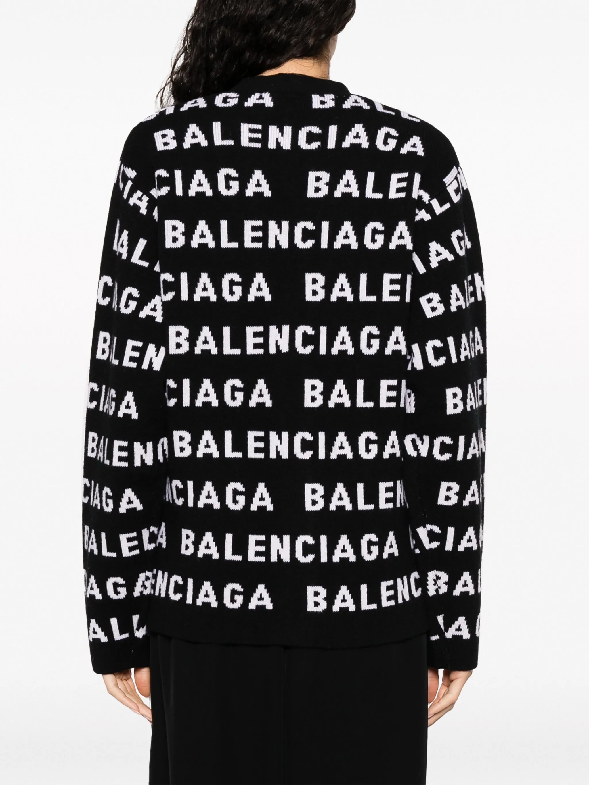 intarsia-knit logo-motif cardigan