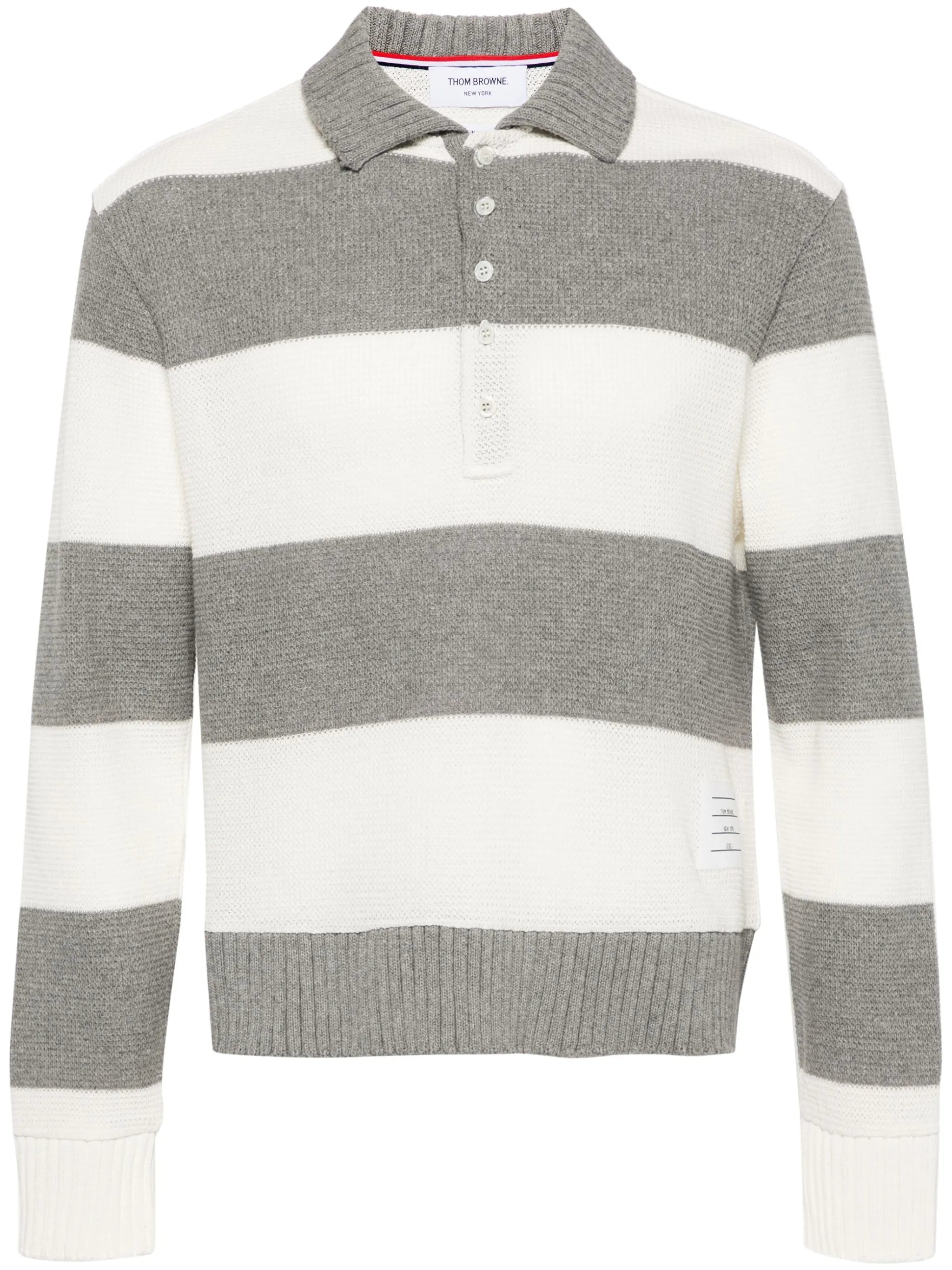 polo collar striped jumper