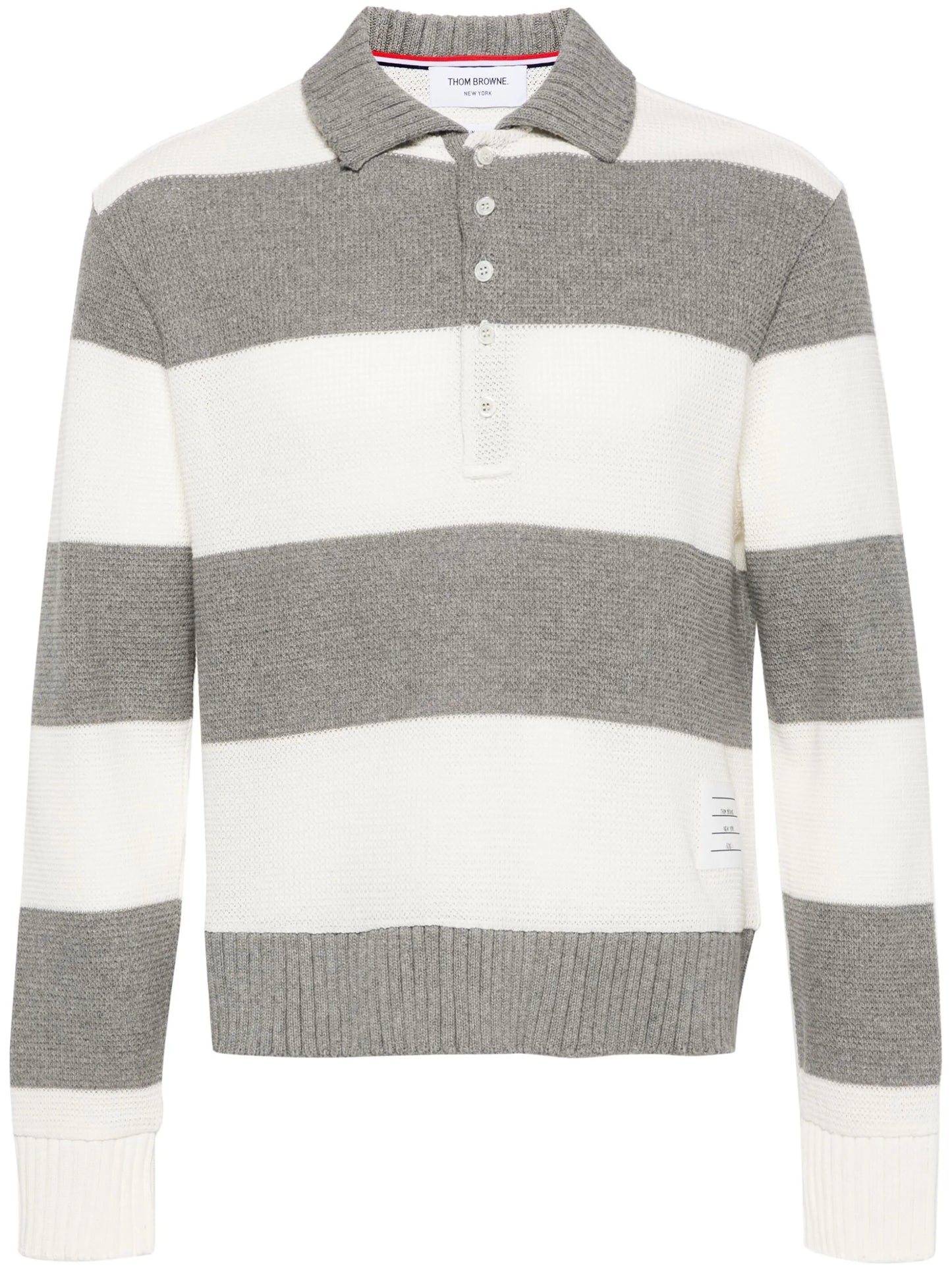 polo collar striped jumper