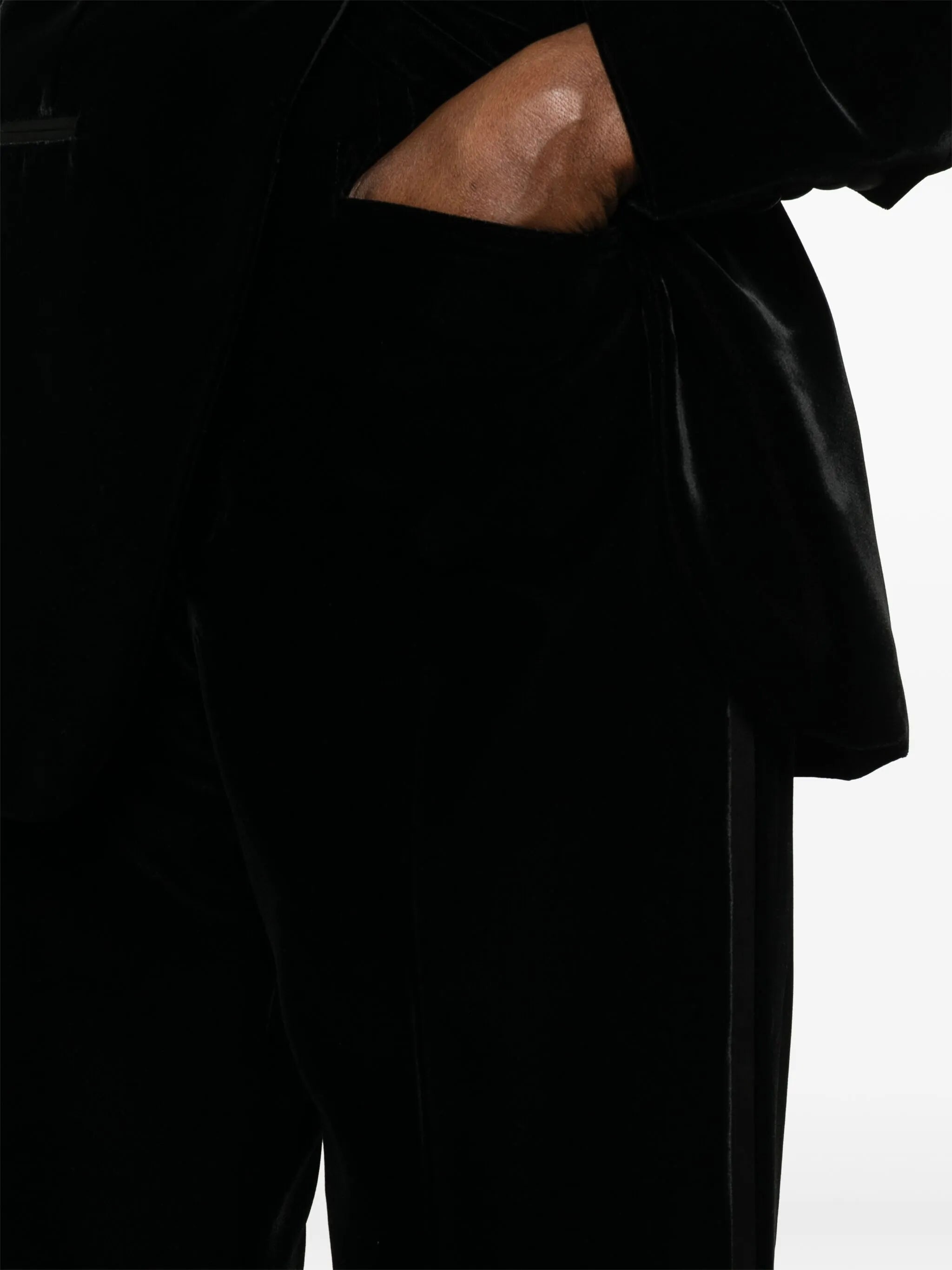 mid-rise tailored velvet trousers