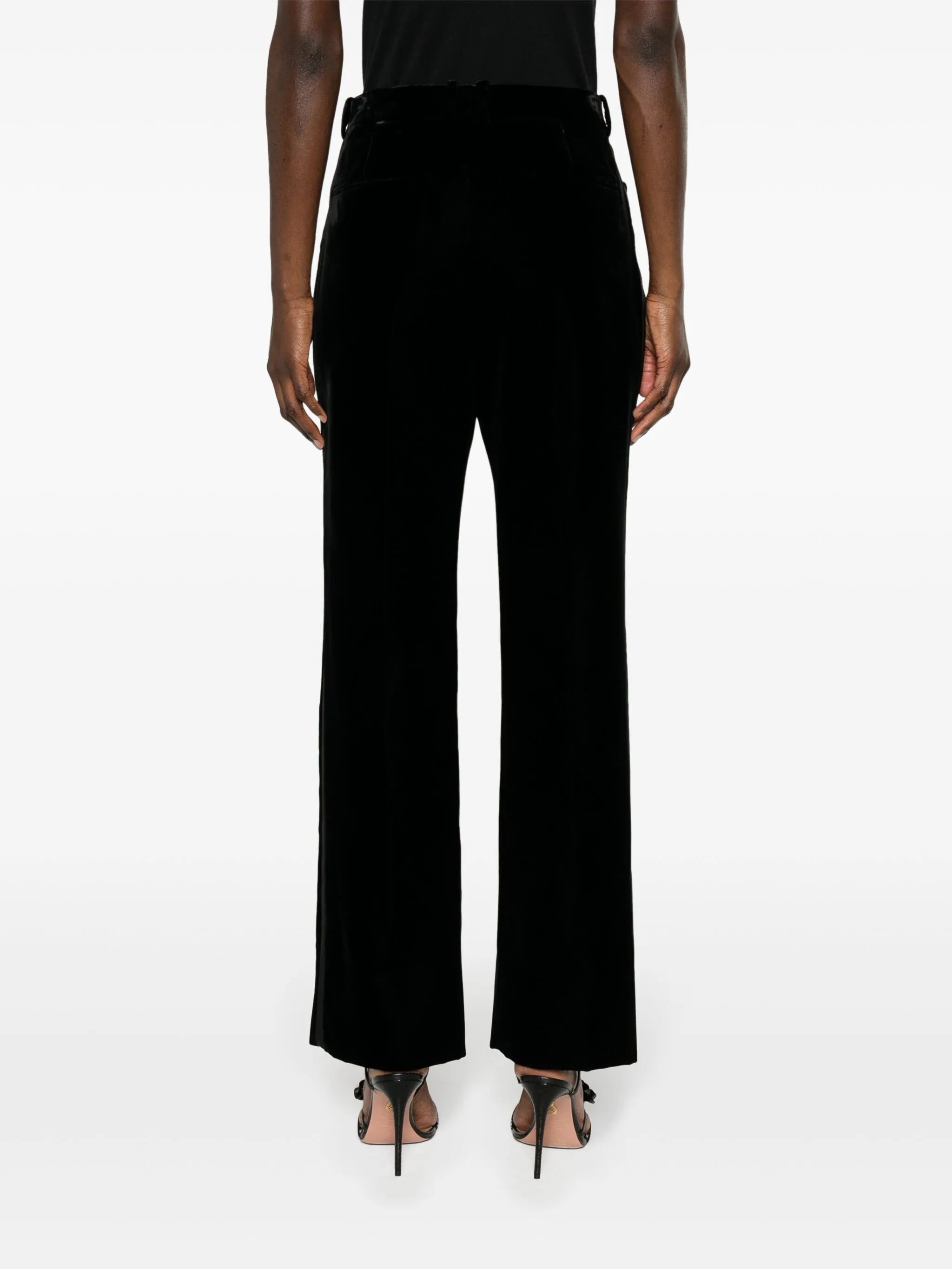 mid-rise tailored velvet trousers