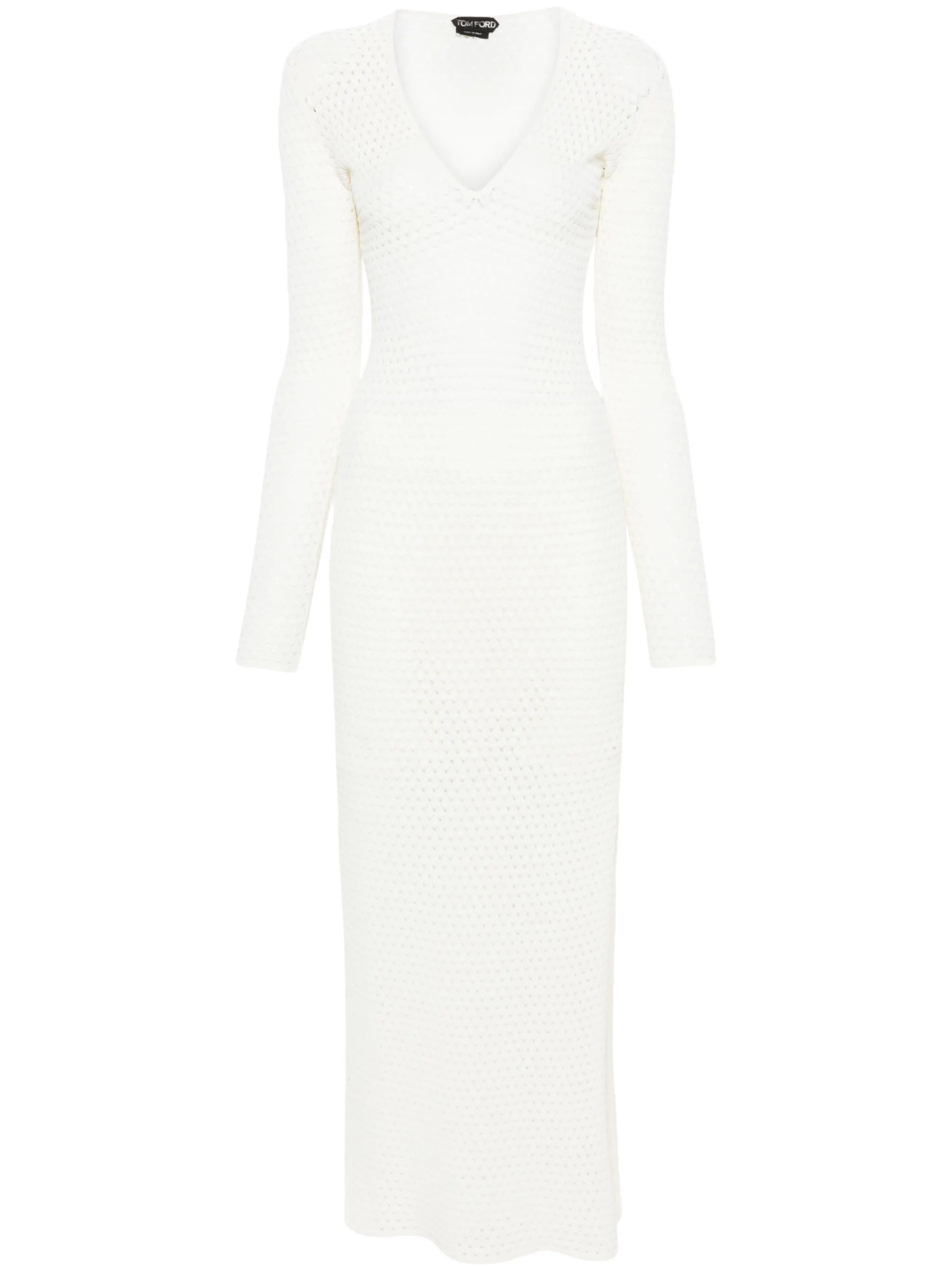 pointelle-knit maxi dress