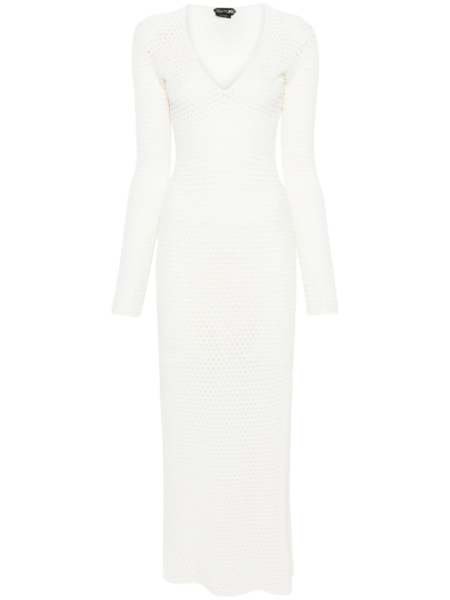 pointelle-knit maxi dress