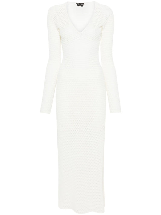 pointelle-knit maxi dress
