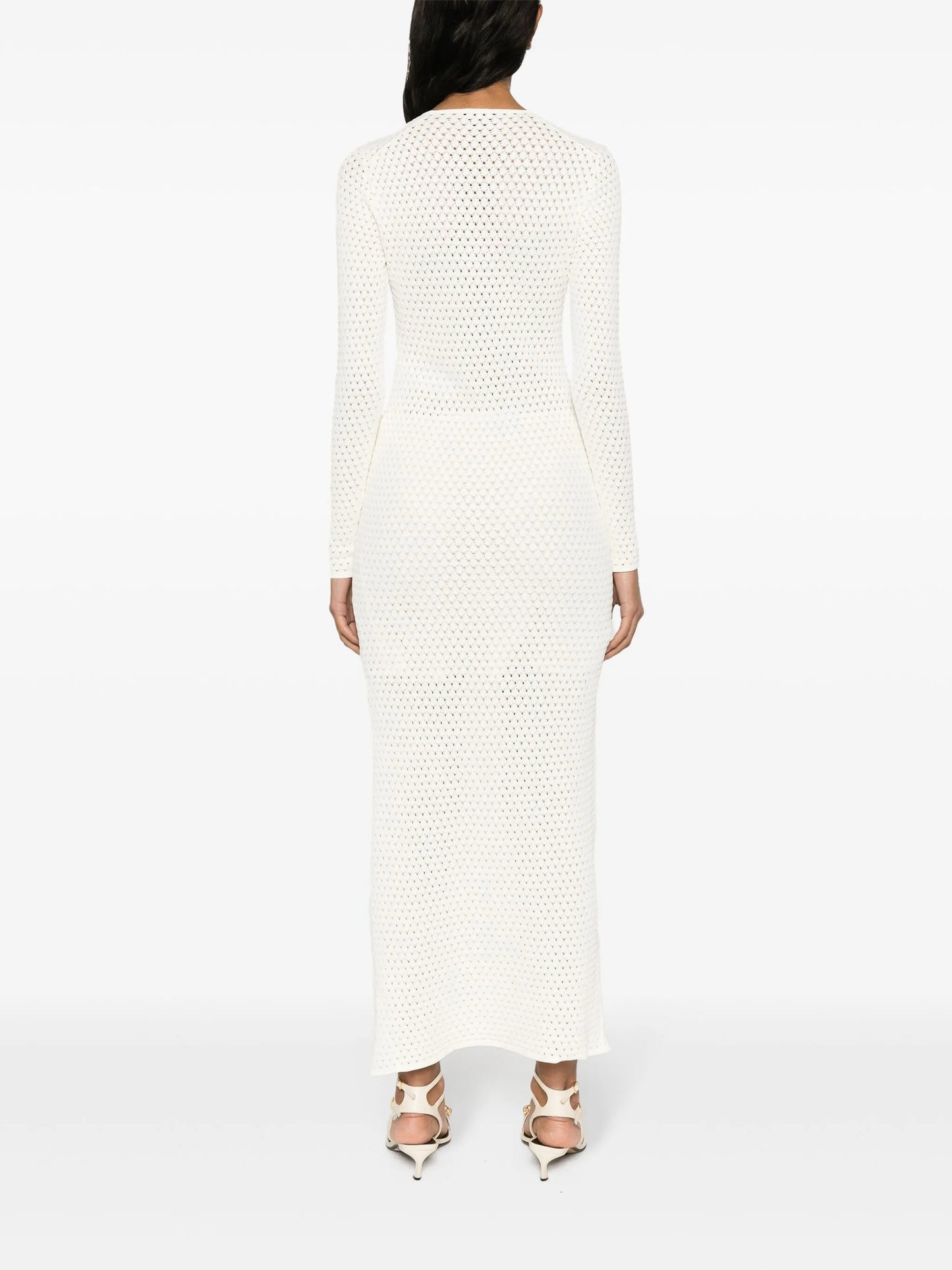pointelle-knit maxi dress