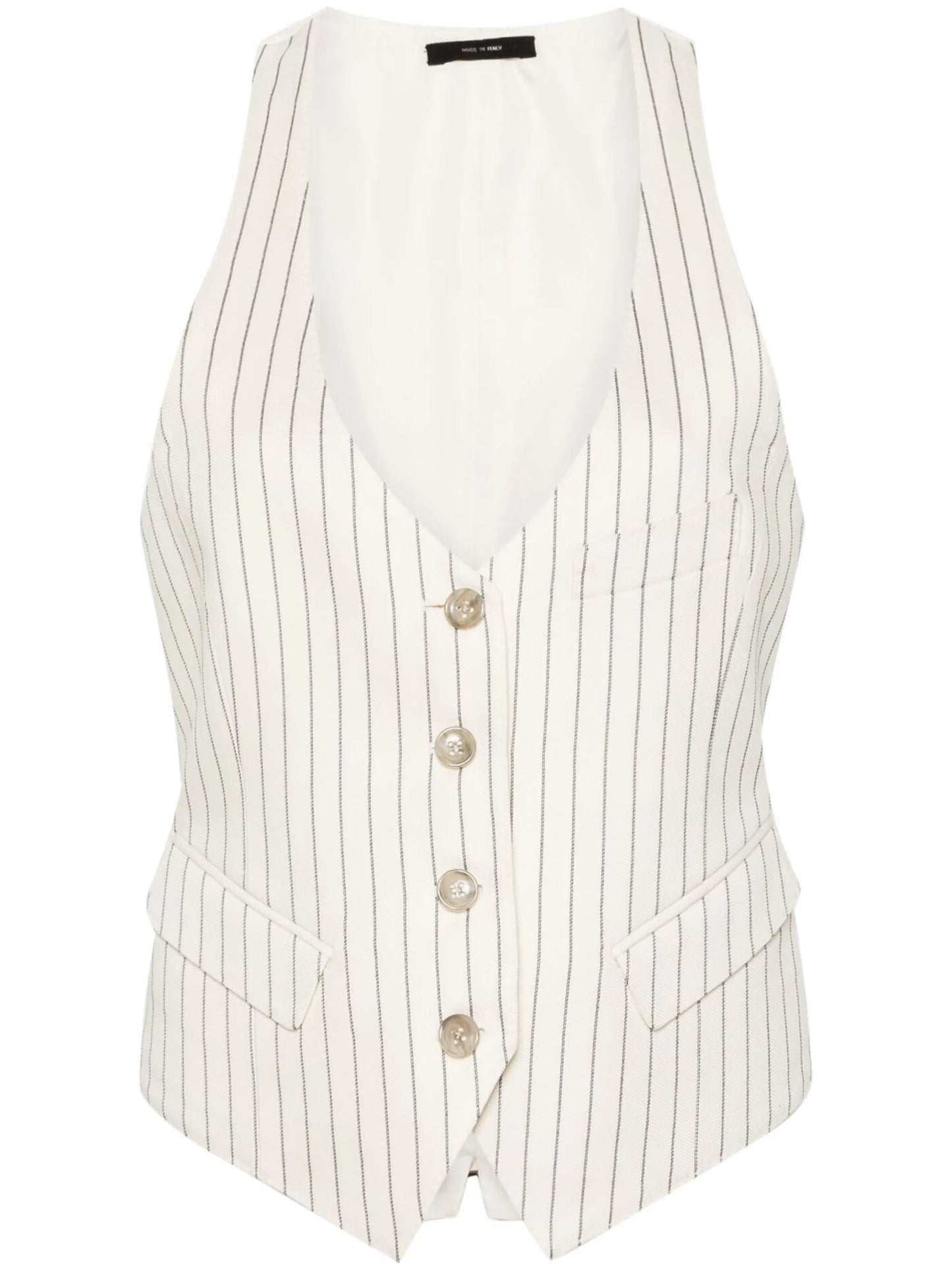V-neck striped gilet