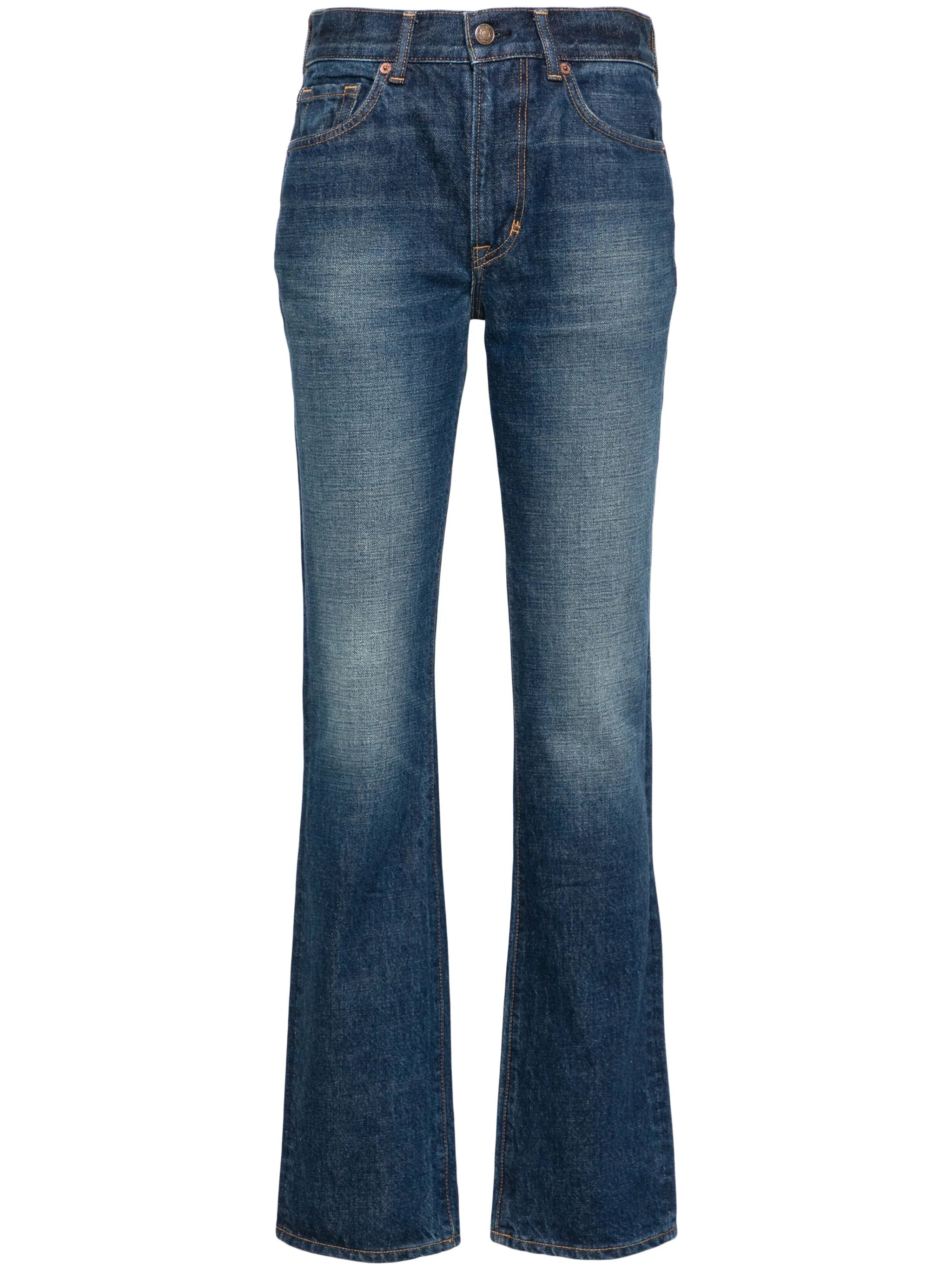 mid-rise straight jeans