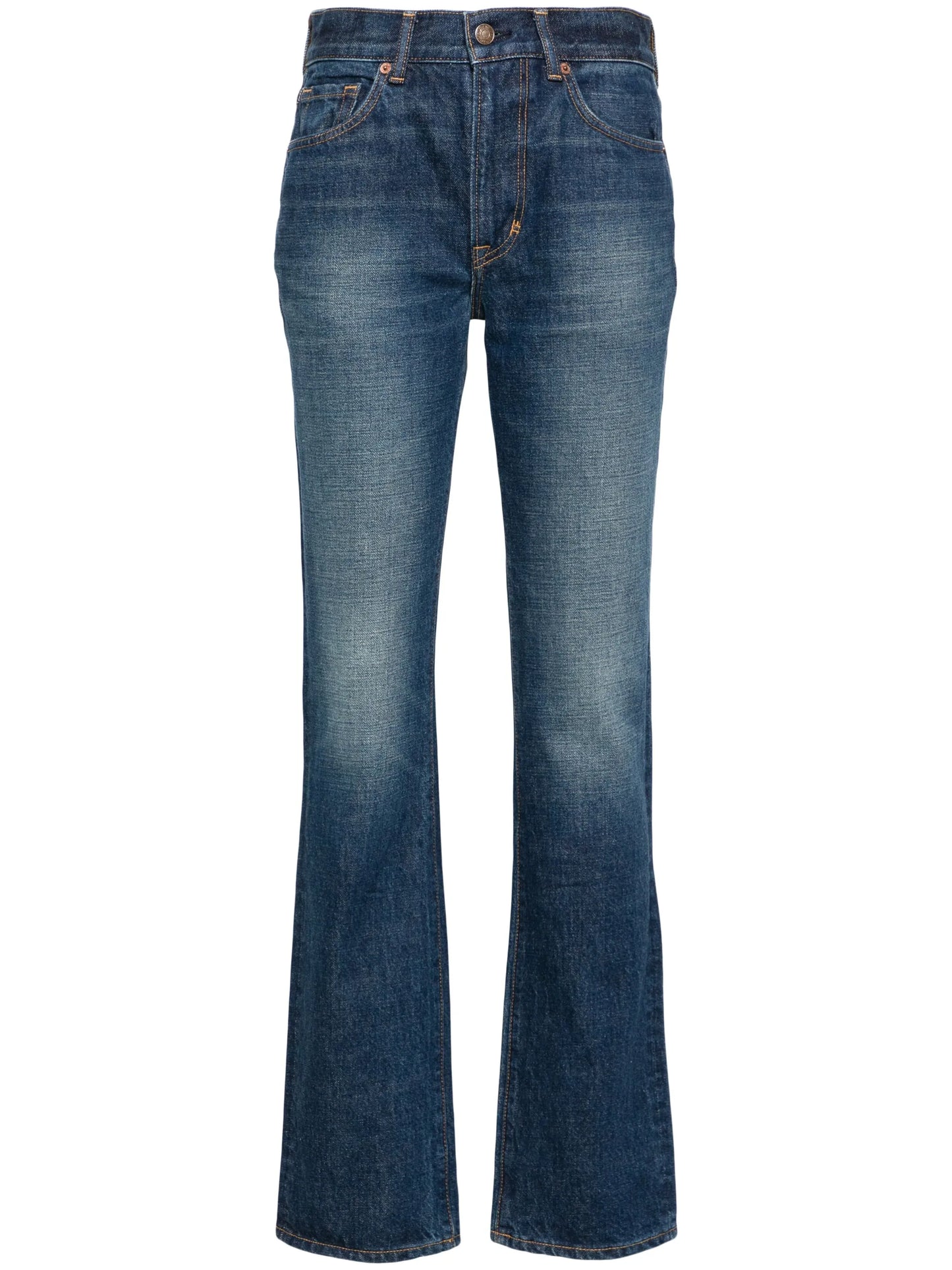 mid-rise straight jeans