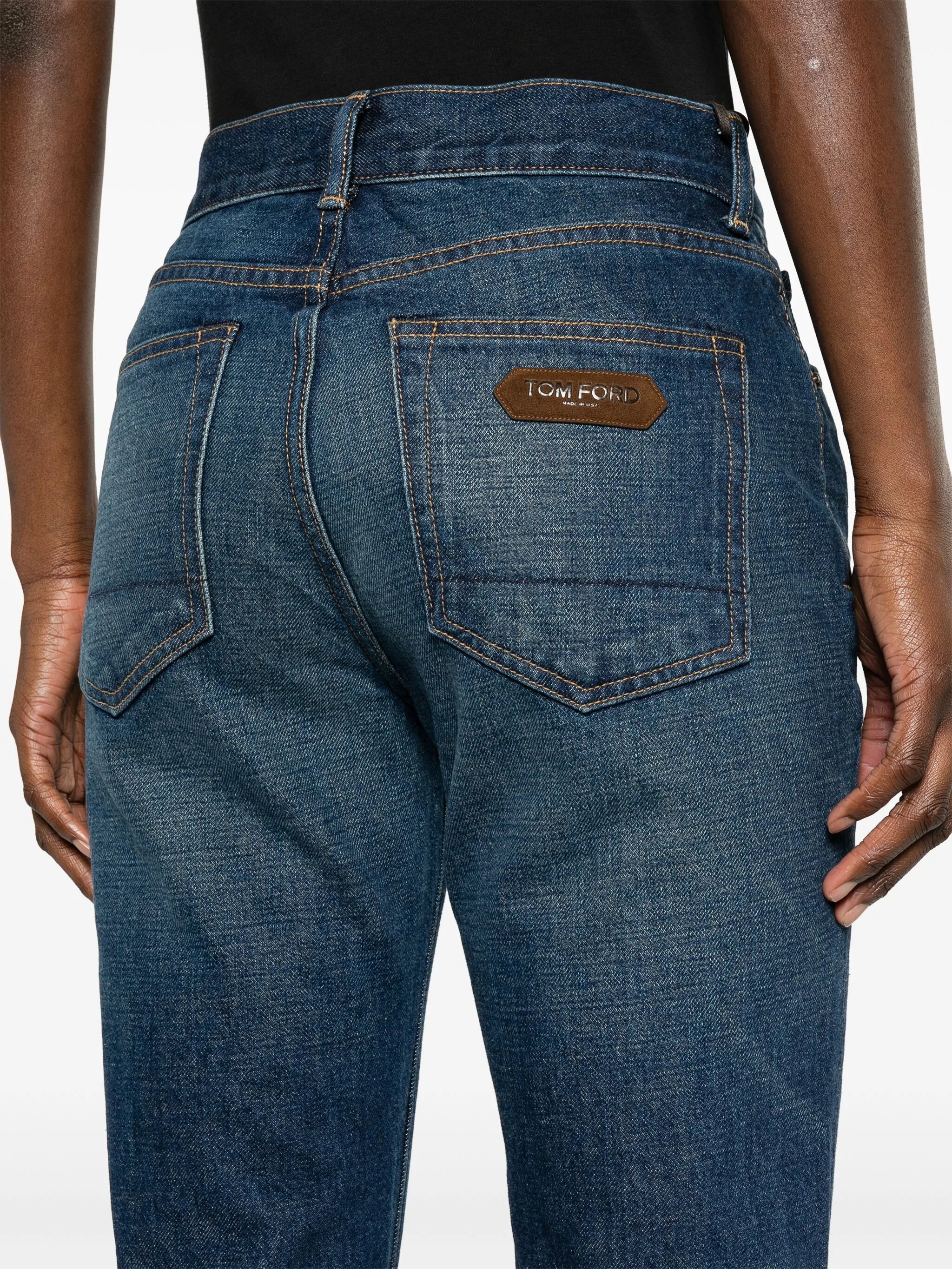 mid-rise straight jeans
