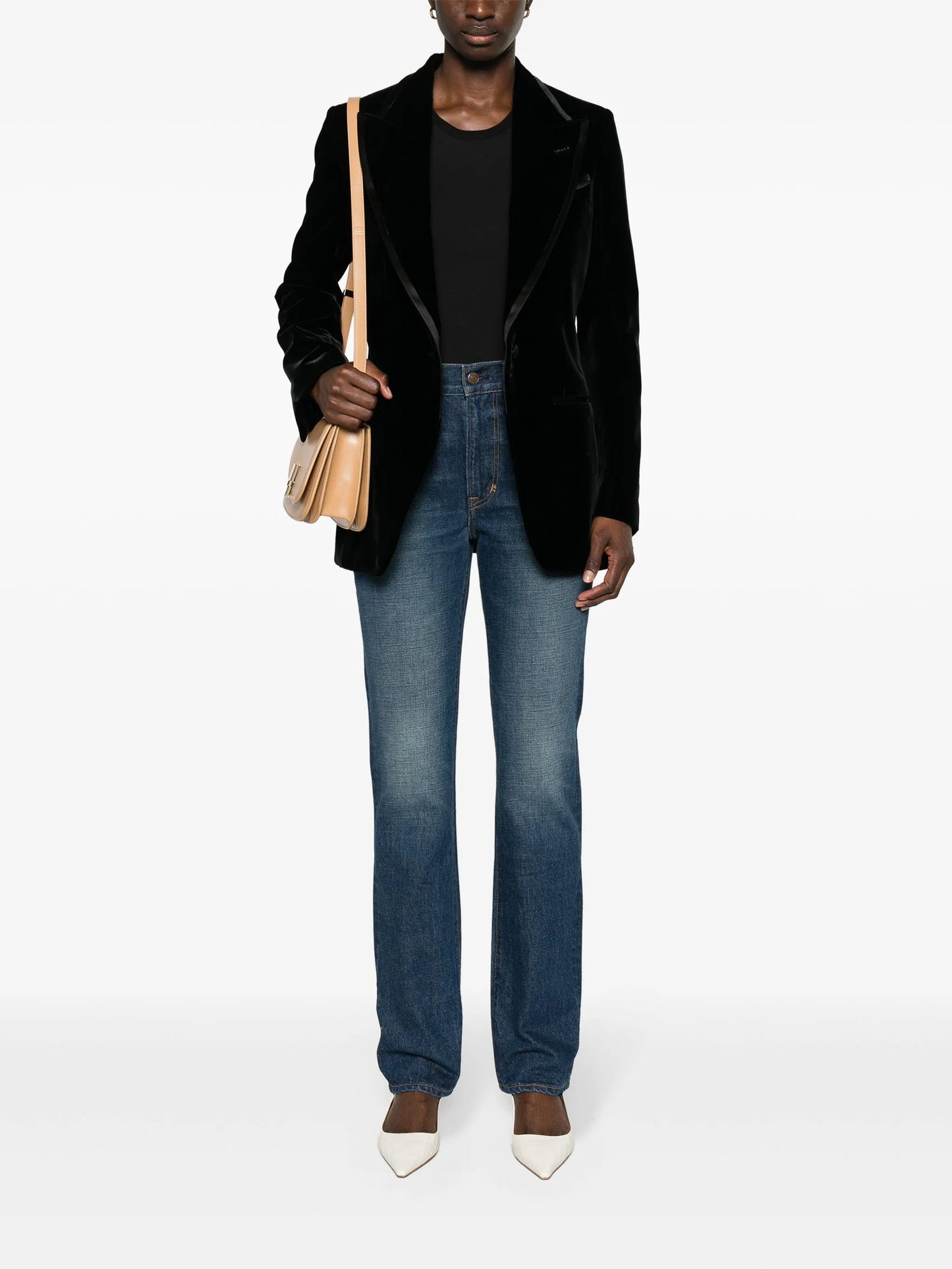 mid-rise straight jeans