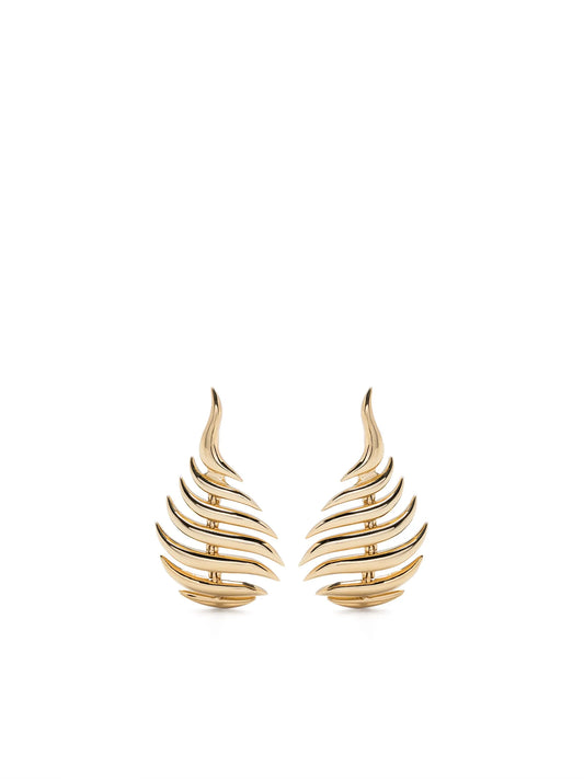 18kt yellow gold flame earrings